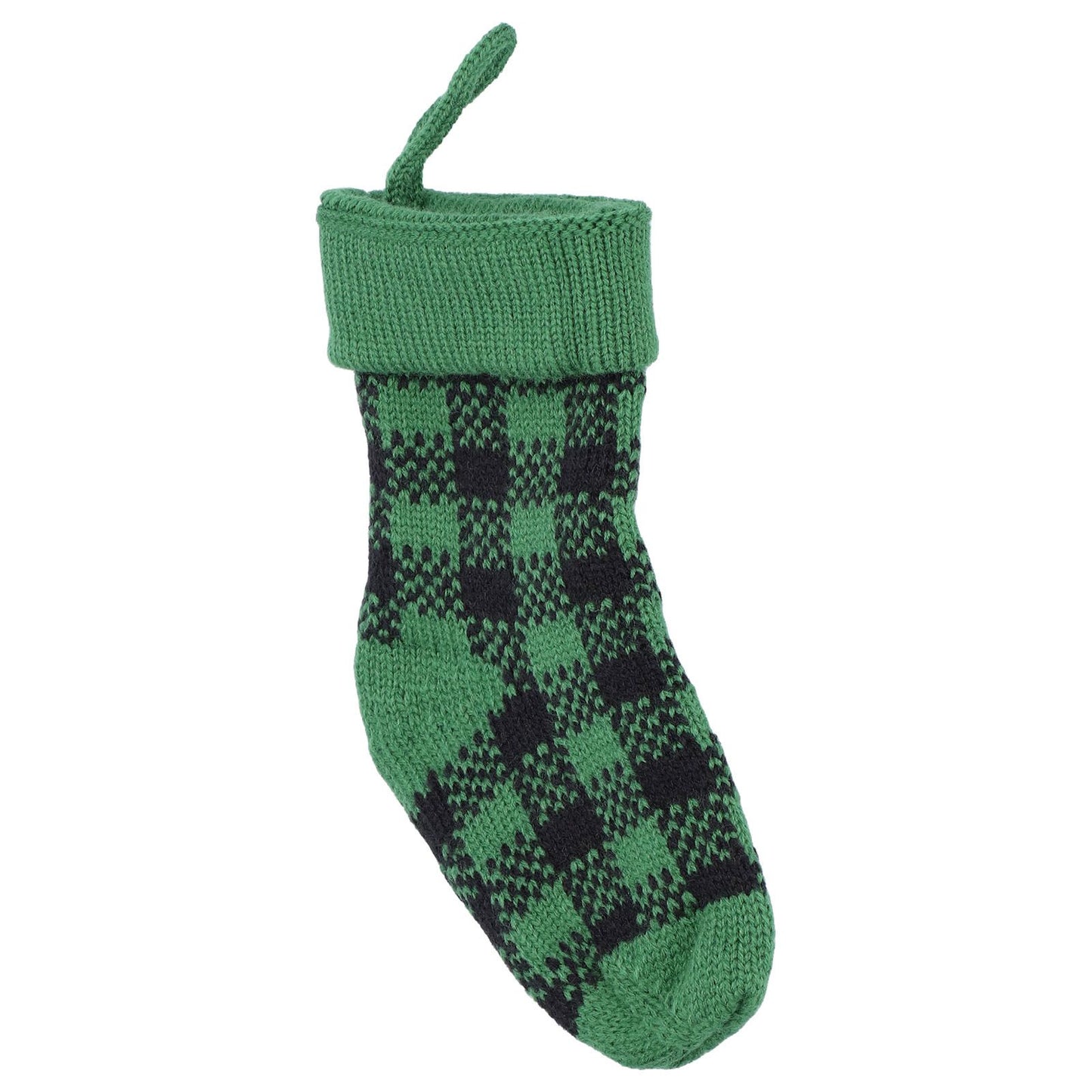 Mini Knitting Christmas Stocking Acrylic Fiber Xmas Tree Hanging Pendant Ornament Home Party Decoration(Black Green )