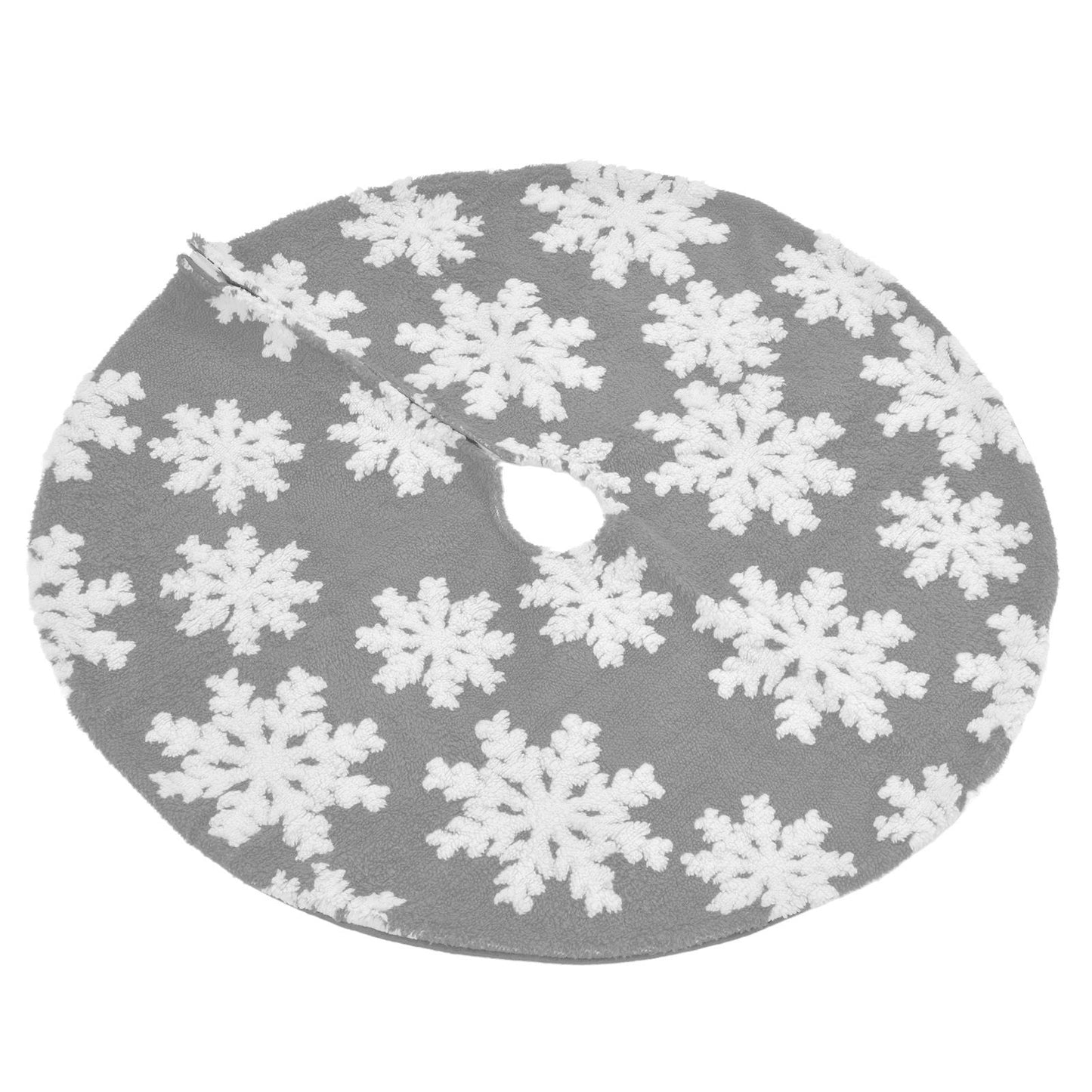 Christmas Tree Skirt Cute Snowflake Patterns Reused Beautiful Practical Christmas Tree Decorations for Decor Background78cm