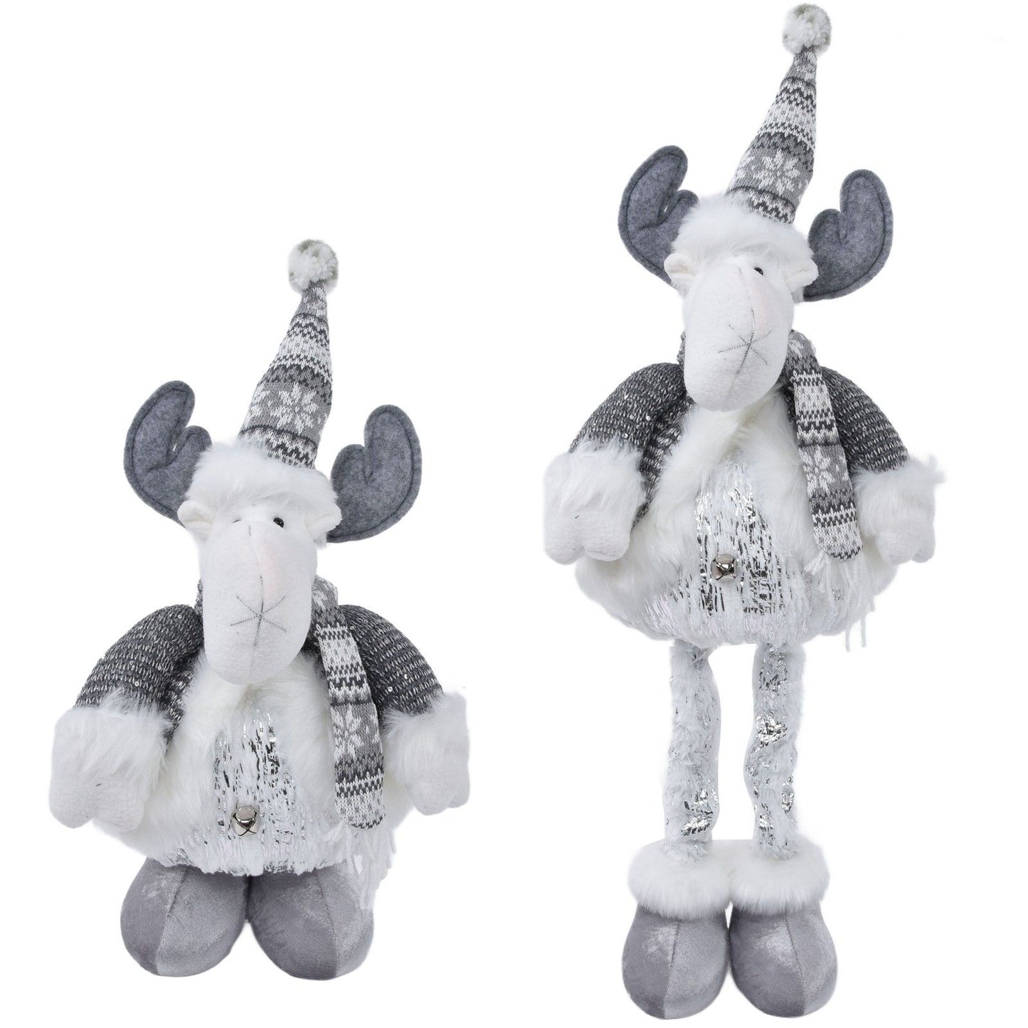 Retractable Christmas Elk Doll Polyester Christmas Ornament Gift Festival Decoration for Children Kids