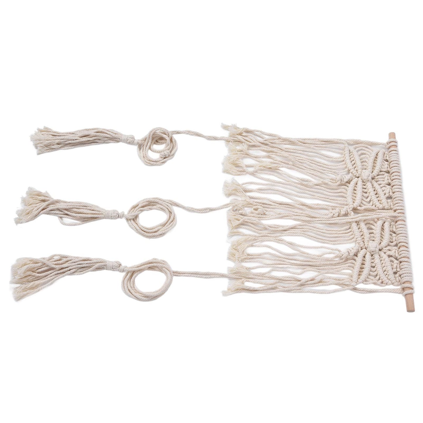 Boho Hat Wall Hanging Rack Cotton Rope Woven Bohemian Caps Holder for Home Office StudioType A