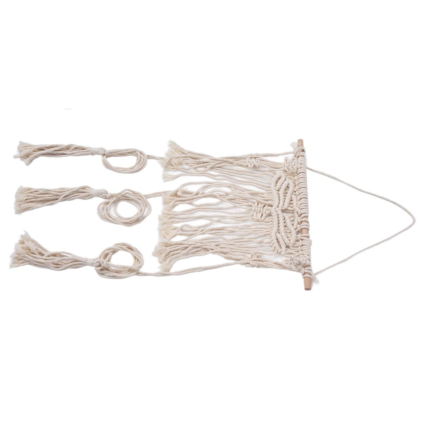 Boho Hat Wall Hanging Rack Cotton Rope Woven Bohemian Caps Holder for Home Office StudioType B