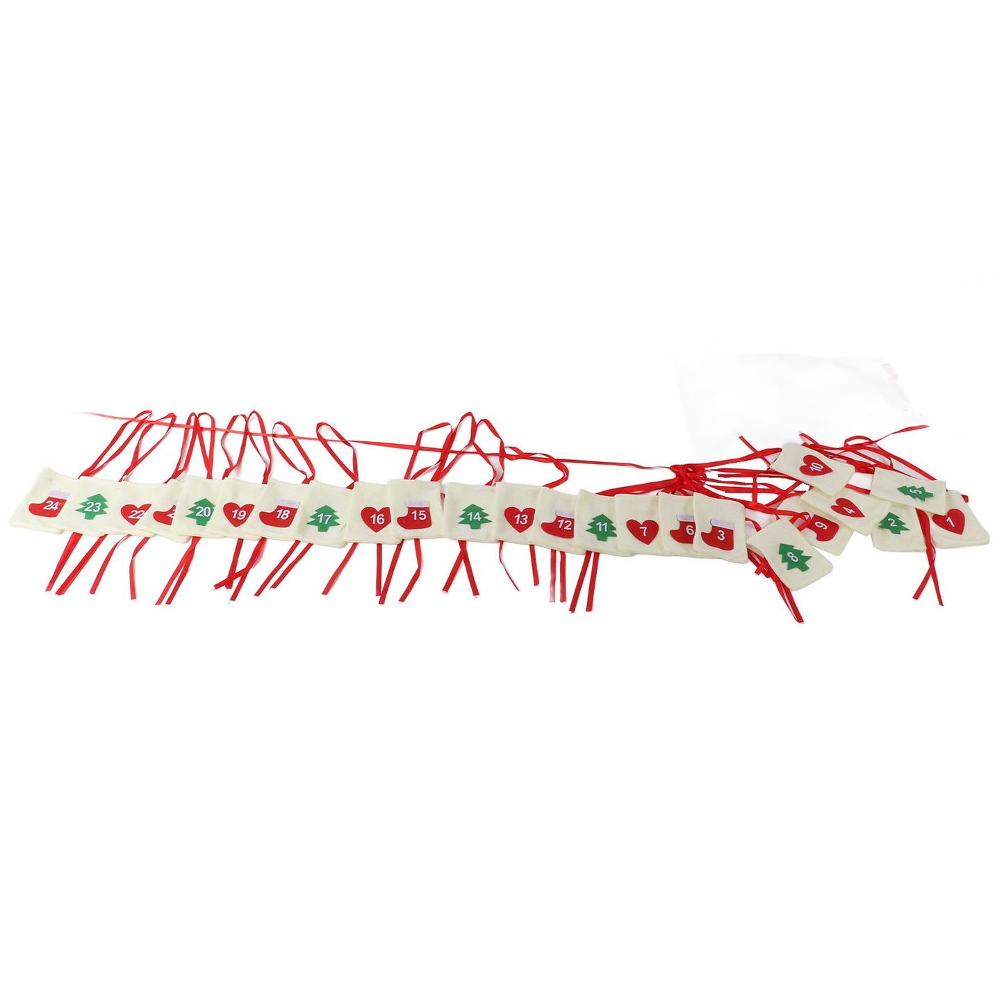 Christmas Advent Calendar Bags Hanging 24 Days Countdown Calendar Pocket for Party Celebration Decoration