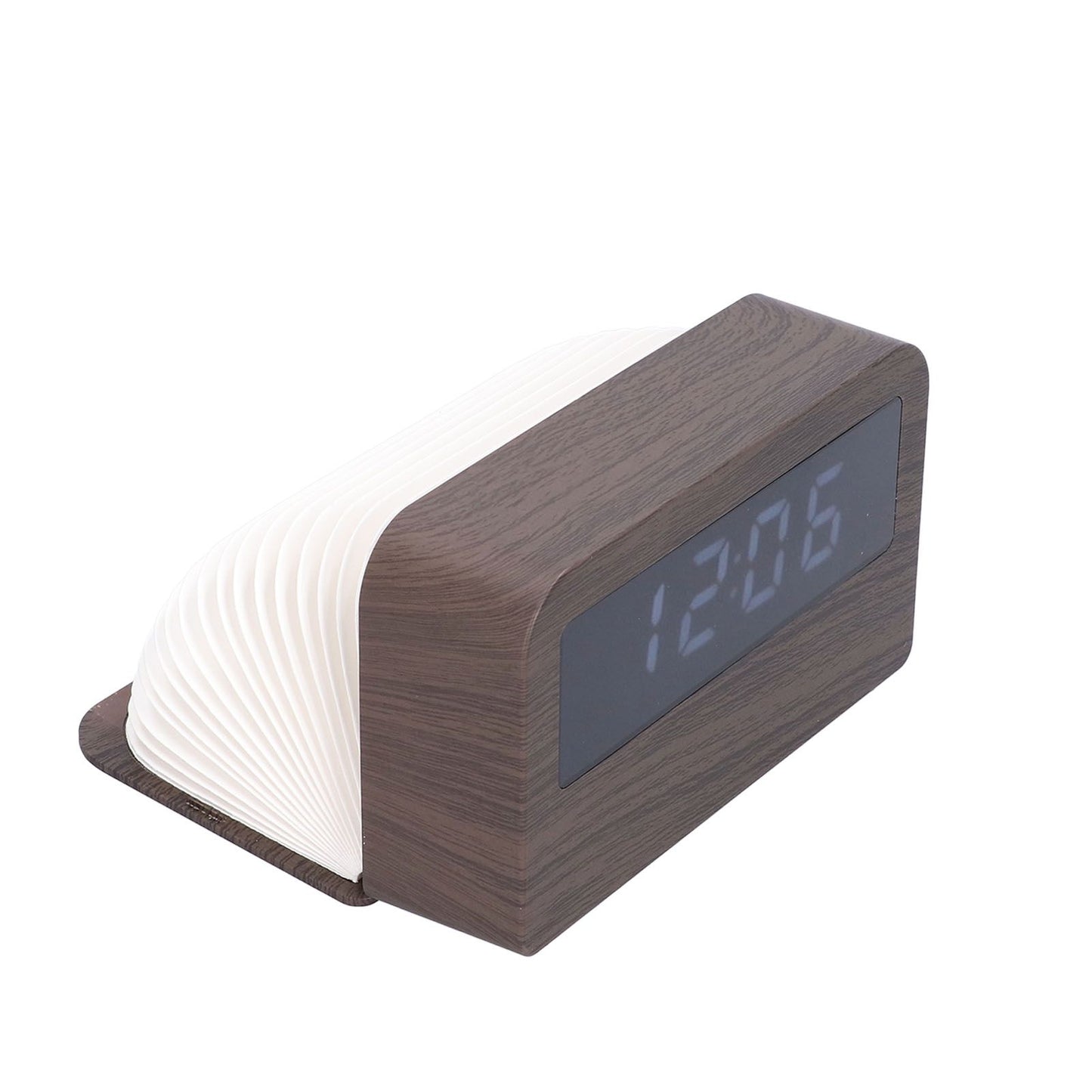 Wooden Clock Multifunctional Digital Backlight Environmental Friendly Compact Design Night LightWood Grain