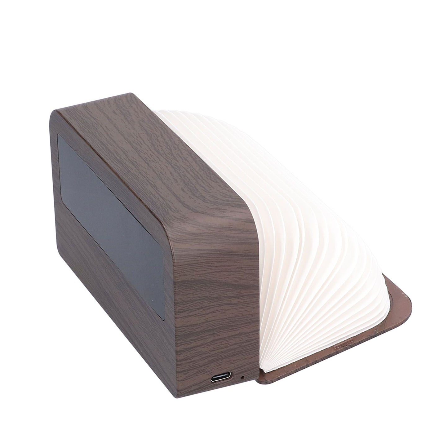 Wooden Clock Multifunctional Digital Backlight Environmental Friendly Compact Design Night LightWood Grain
