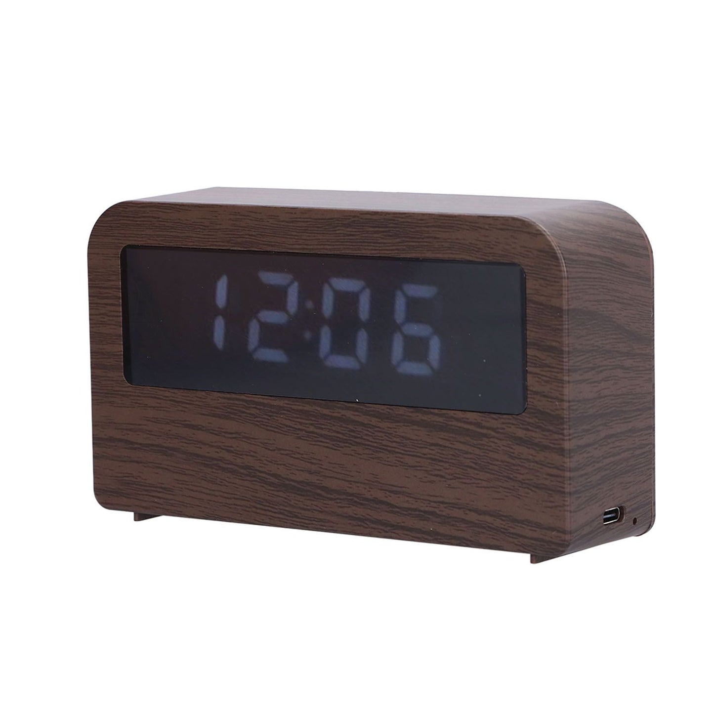 Wooden Clock Multifunctional Digital Backlight Environmental Friendly Compact Design Night LightWood Grain