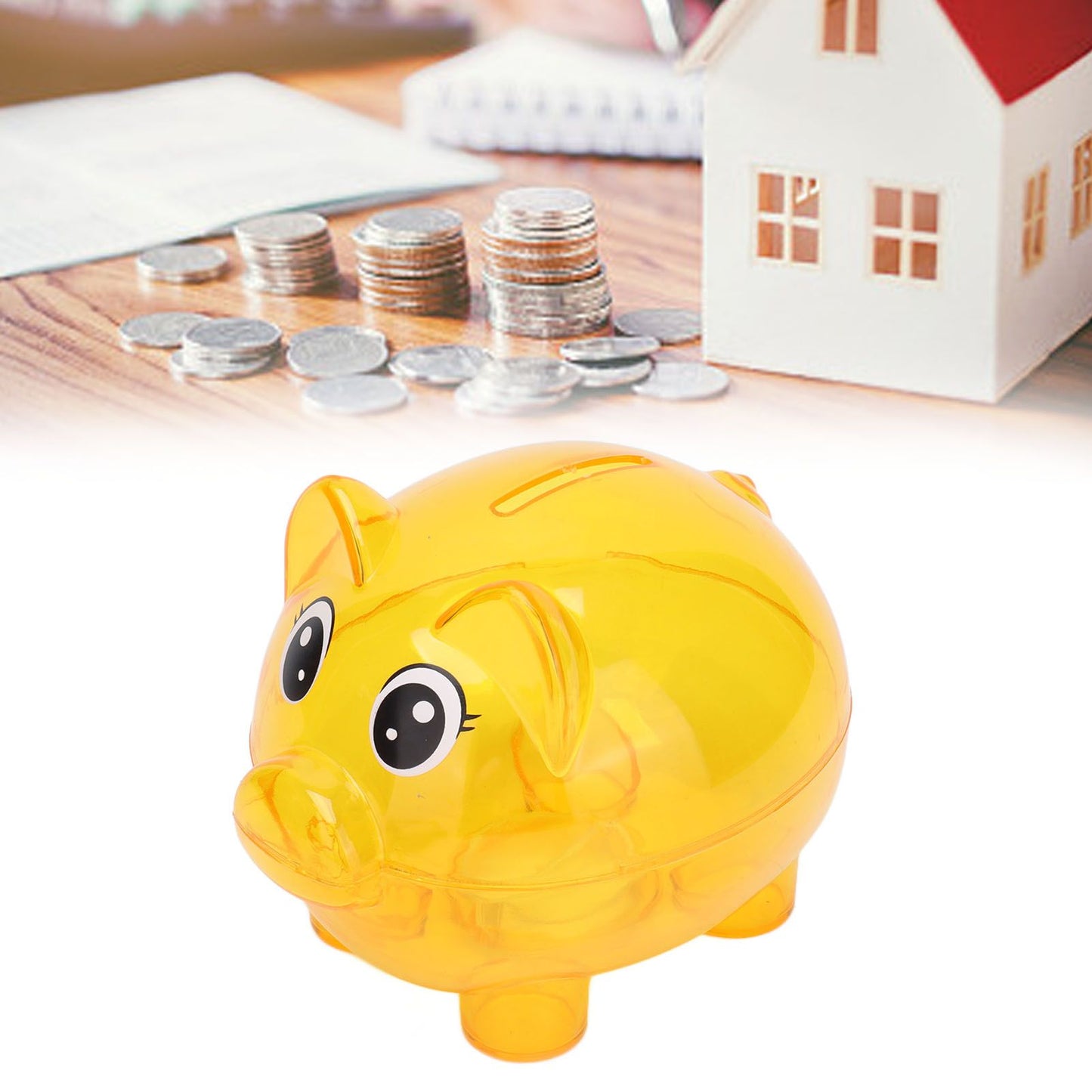 Transparent Plastic Money Saving Box Break Resistance Pig Shaped Piggy Bank for ChildrenS