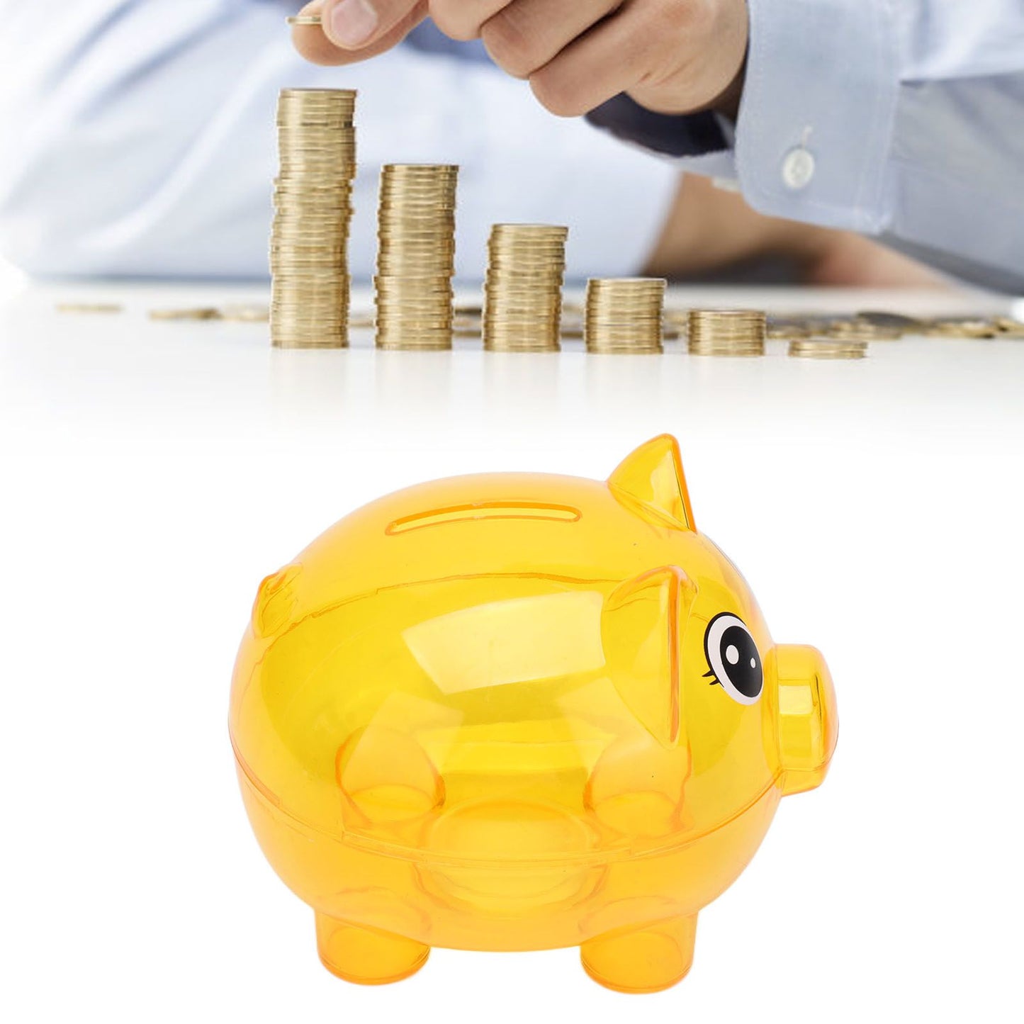Transparent Plastic Money Saving Box Break Resistance Pig Shaped Piggy Bank for ChildrenS