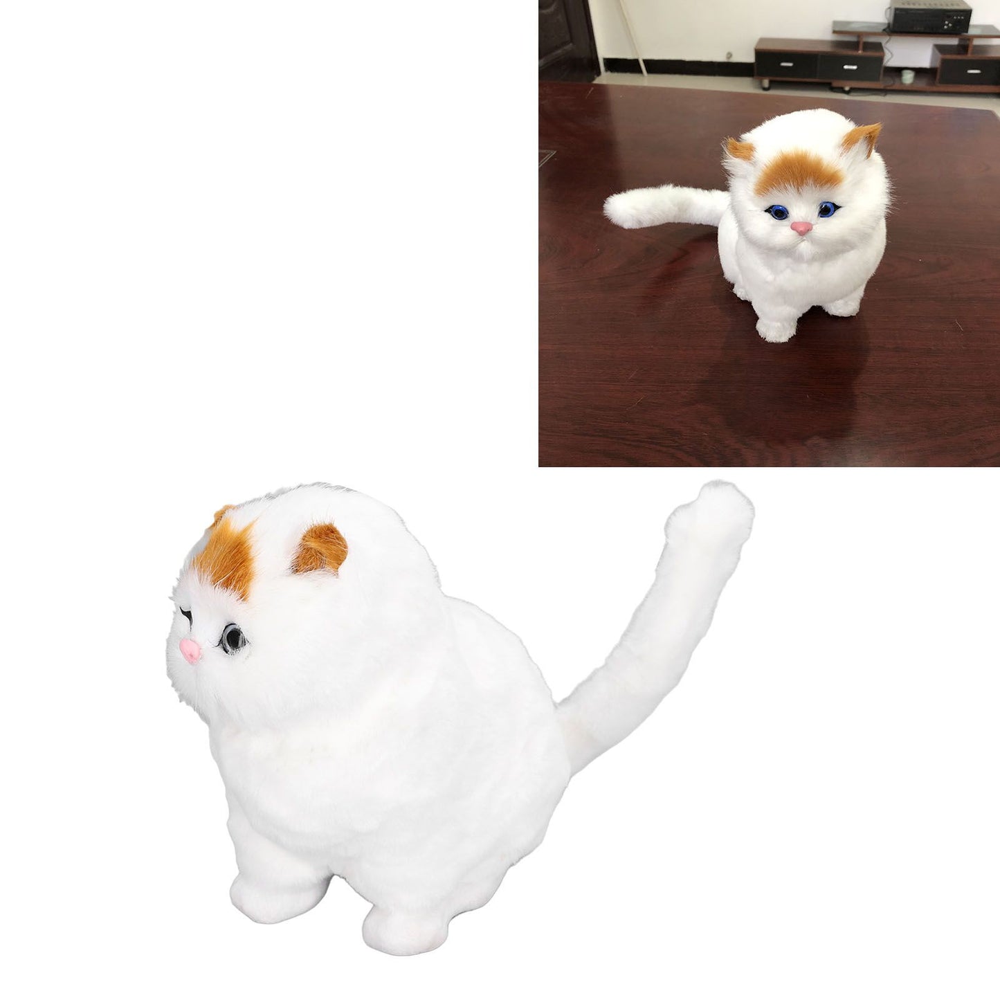 Simulation Animal Lovely Lifelike Simulation Animal Cat Doll with Sound for Kids Gift Home Decoration