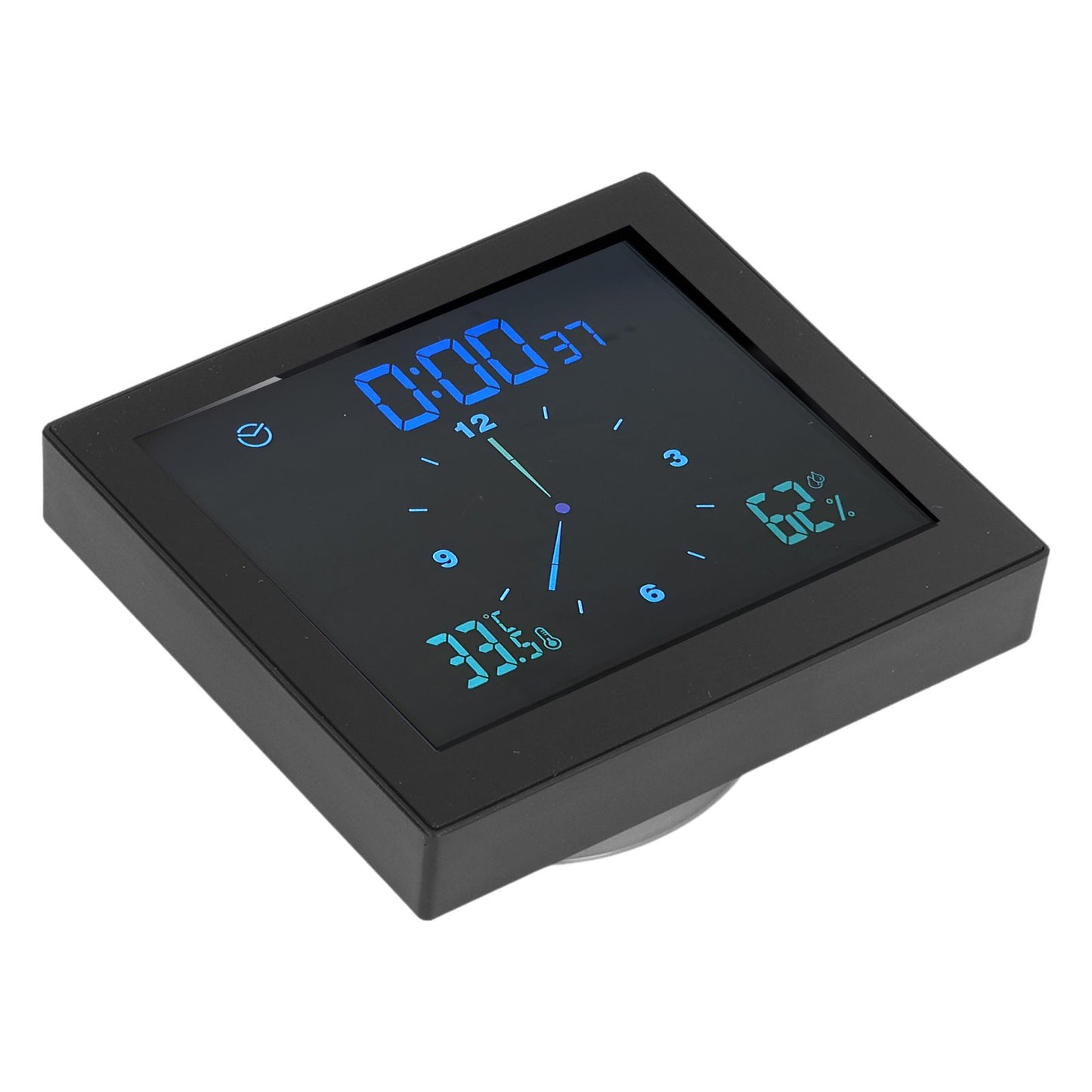 5in Wall Shower Clock Digital Timer Alarm Temperature Humidity Display Waterproof for Home BathroomBlack