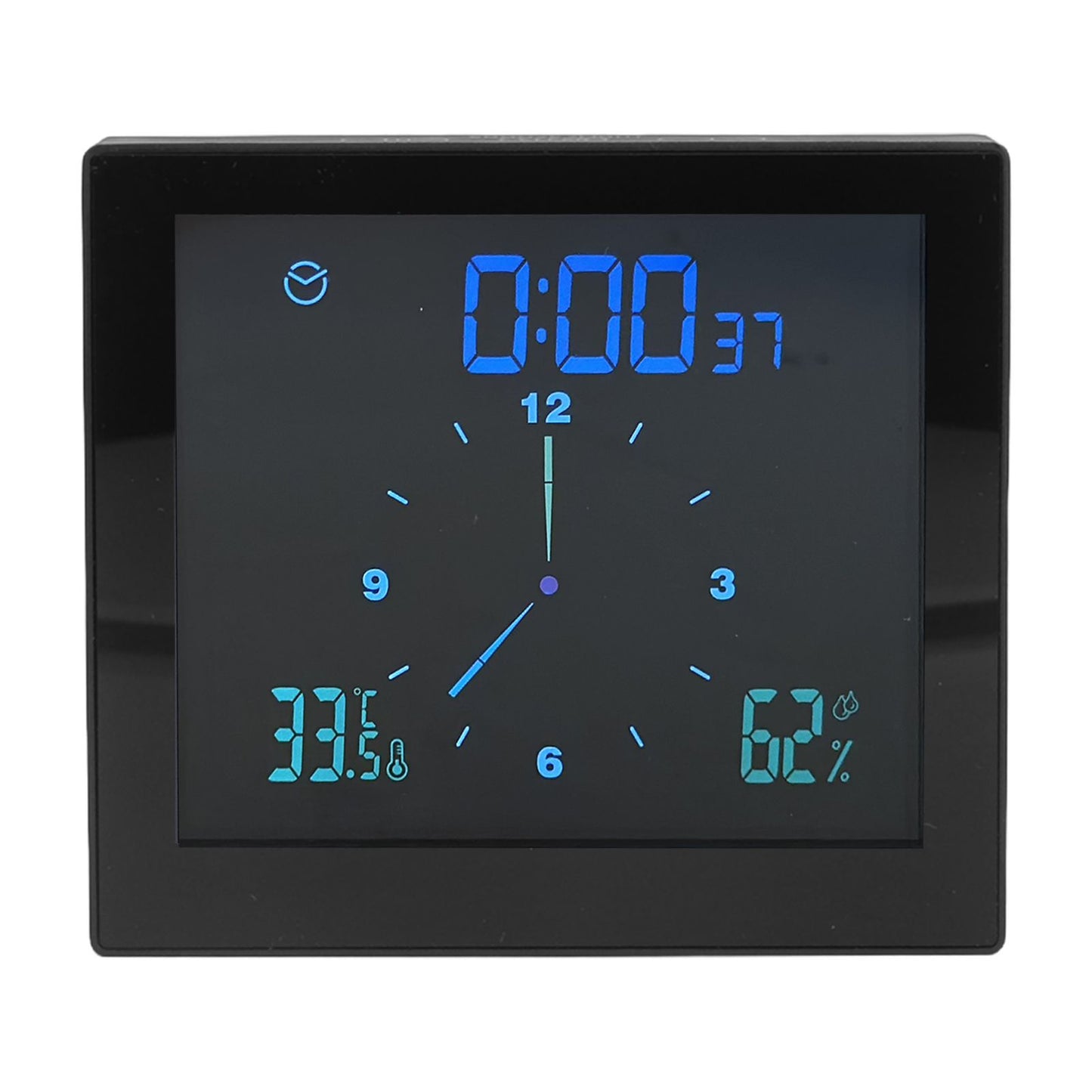 5in Wall Shower Clock Digital Timer Alarm Temperature Humidity Display Waterproof for Home BathroomBlack