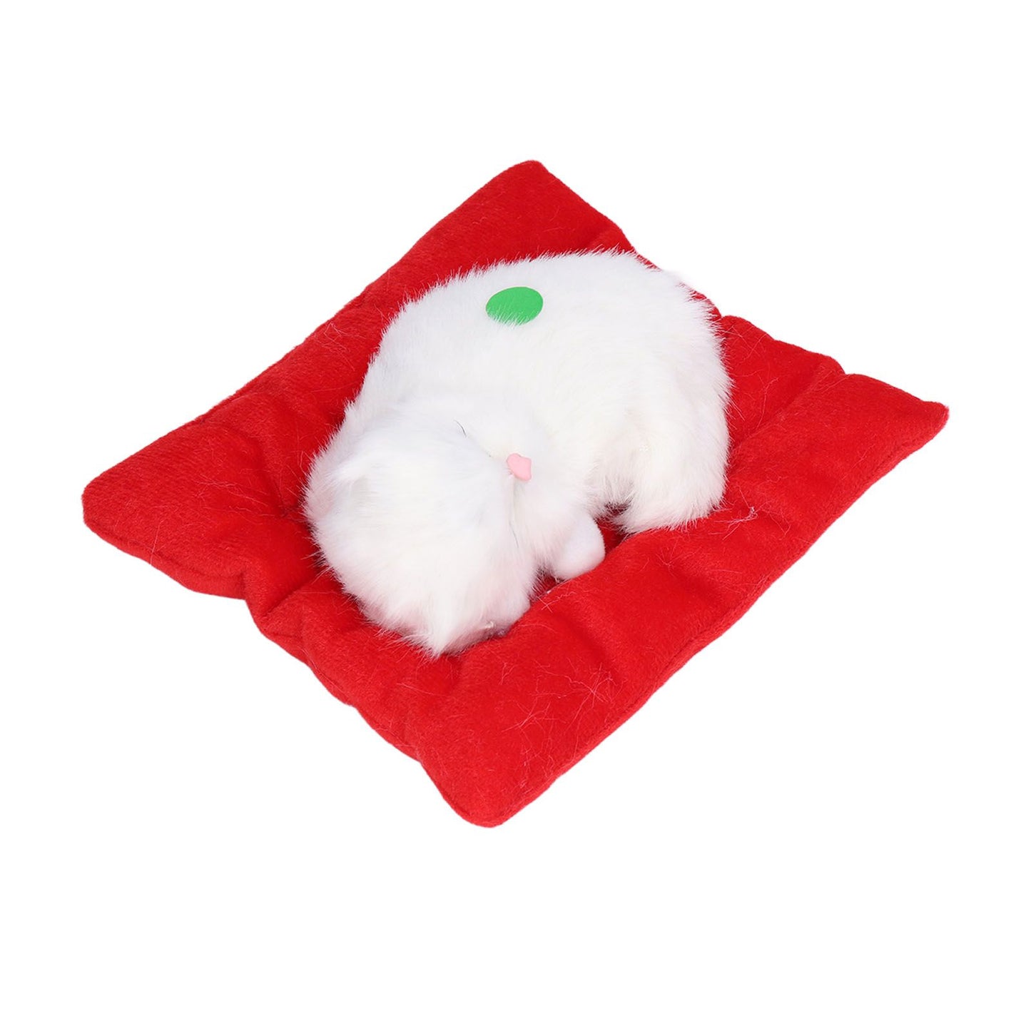 Fake Cats Sleeping Kitten Doll Toy Simulation Sleeping Cat On Pad Interactive Pet Toy with Sound Active CarbonAll White Cat Shape
