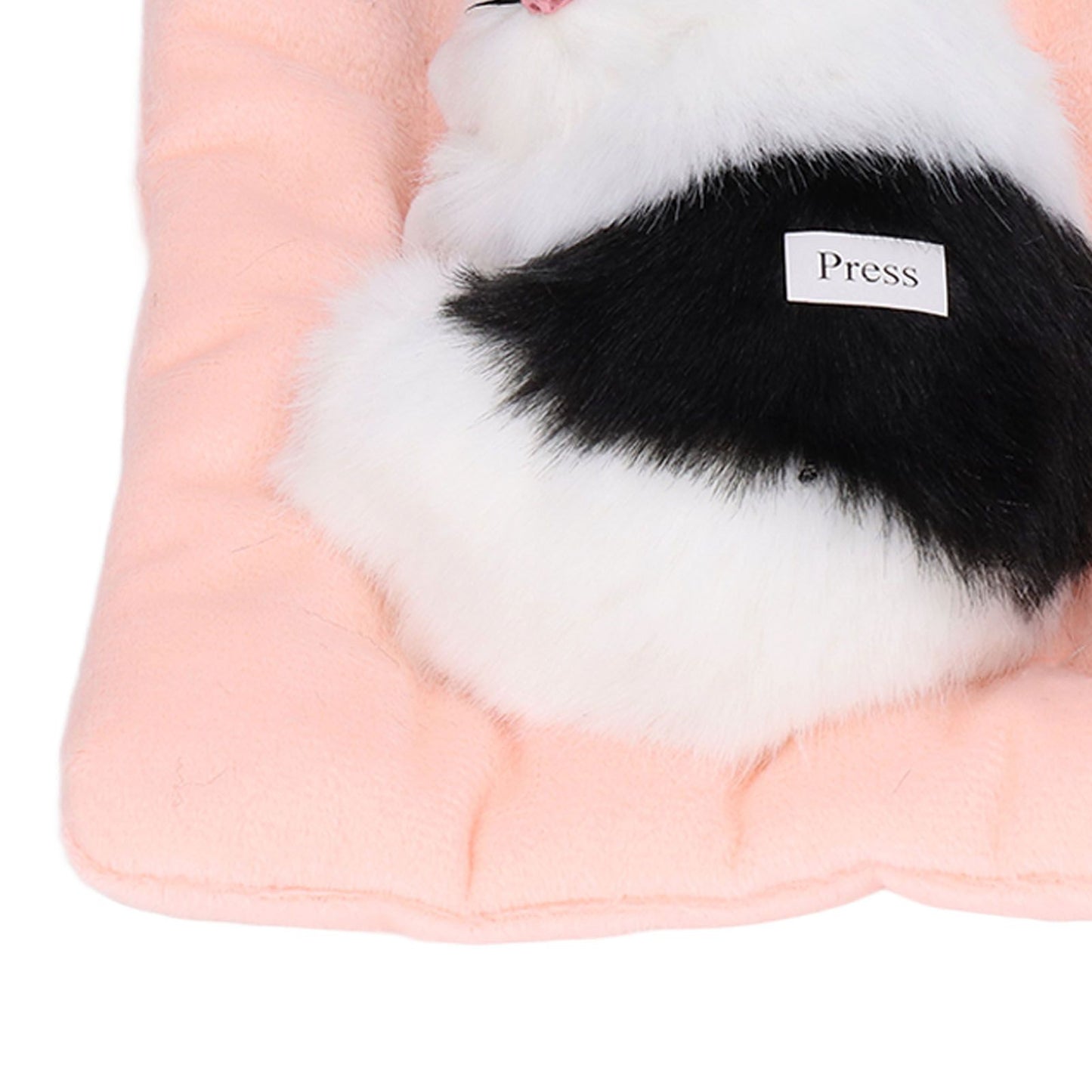Fake Cats Sleeping Kitten Doll Toy Simulation Sleeping Cat On Pad Interactive Pet Toy with Sound Active CarbonBlack and White Cat Shape
