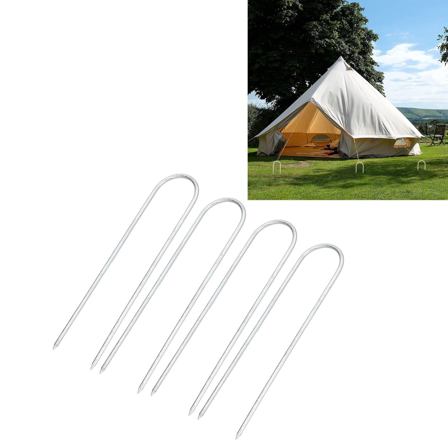Garden Staples Galvanized U Shaped Garden Fencing Peg for Greenhouses Lawns Gardens