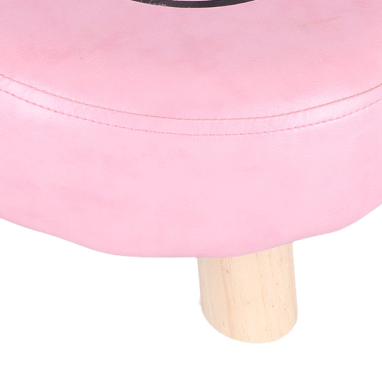 Small Under Desk Footrest Cute Cartoon Ottoman with 4 Stable Log Legs for Children