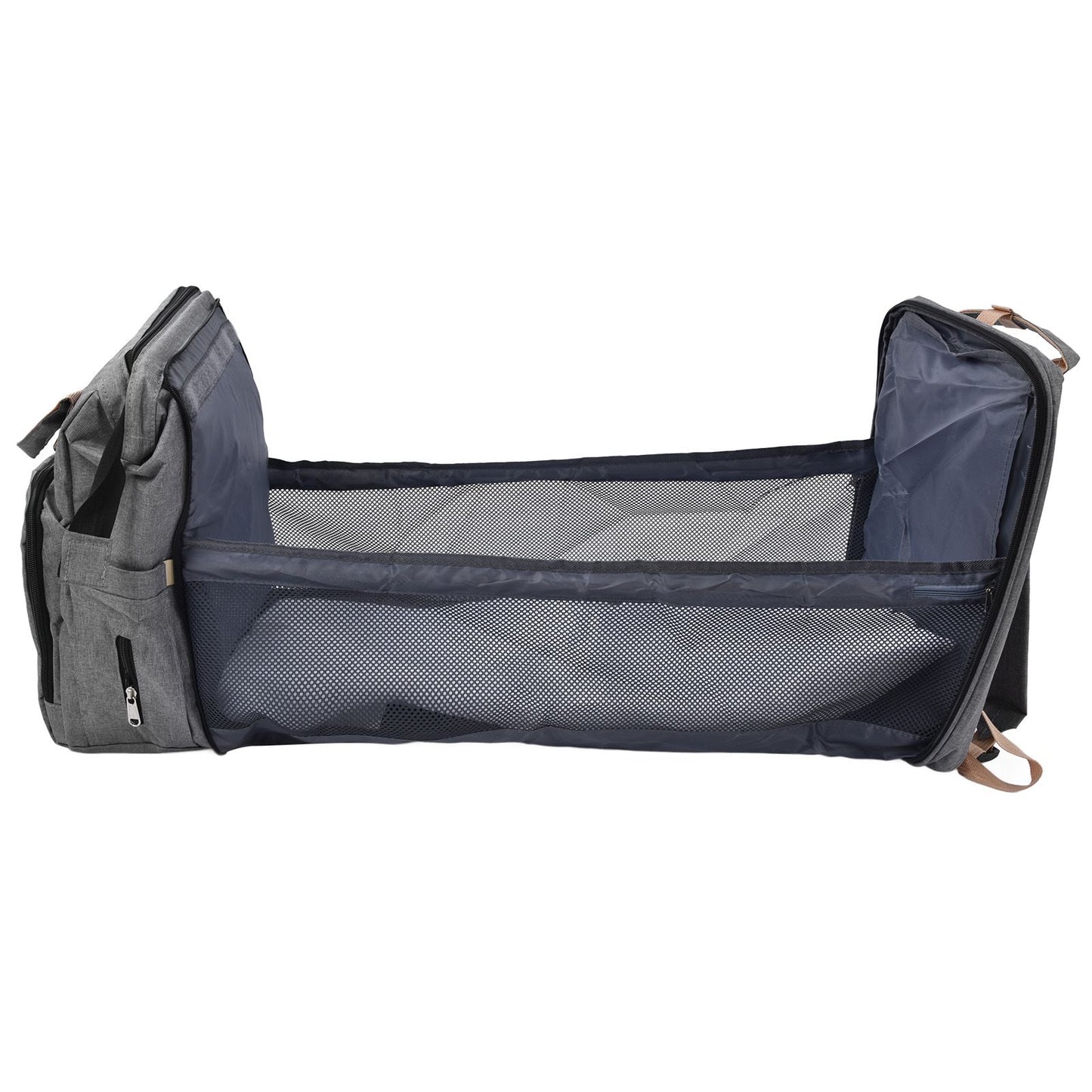 Backpack Multifunctional Foldable Large Capacity Baby Diaper Storage Bag for TravelLight Grey