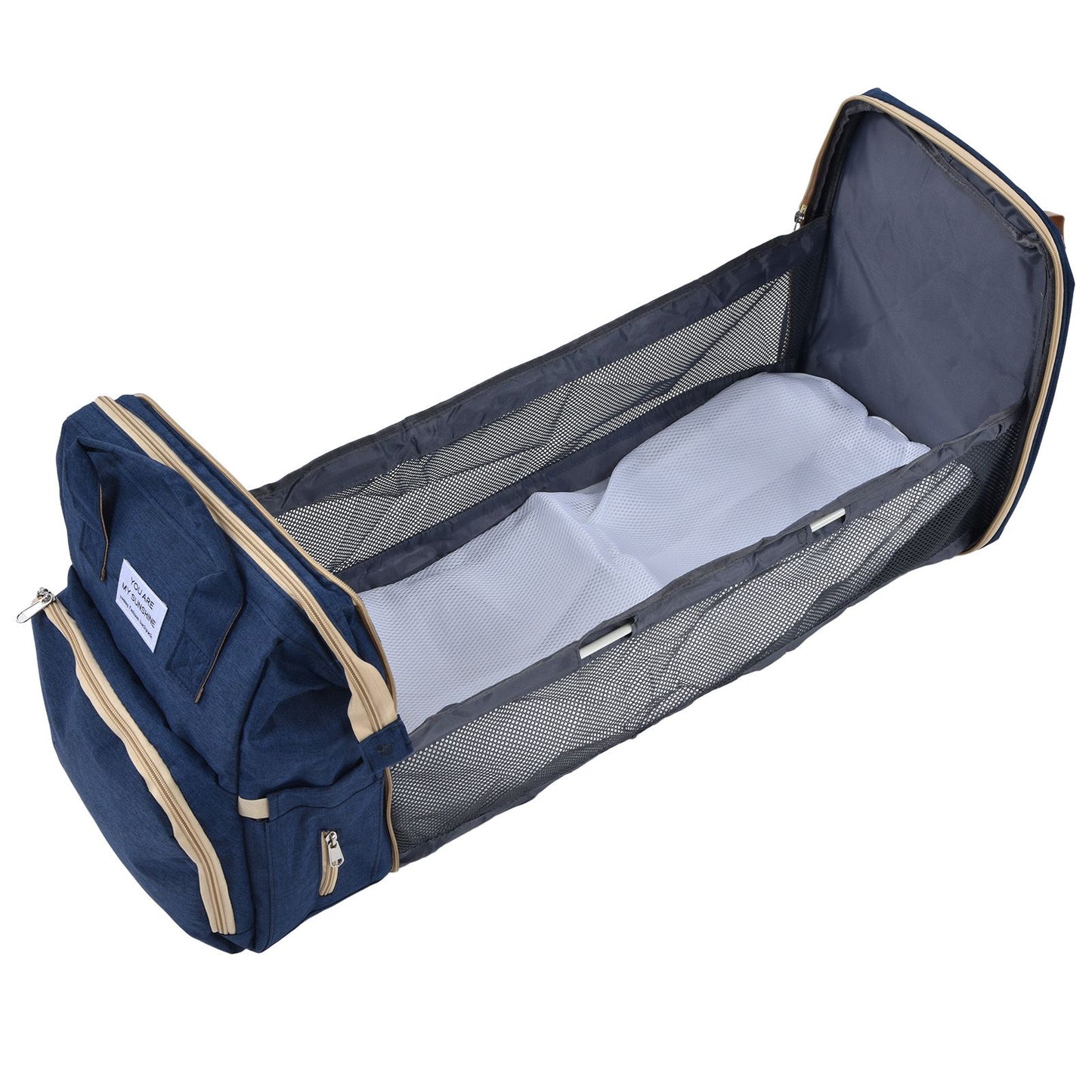 Backpack Multifunctional Foldable Large Capacity Baby Diaper Storage Bag for TravelDark Blue