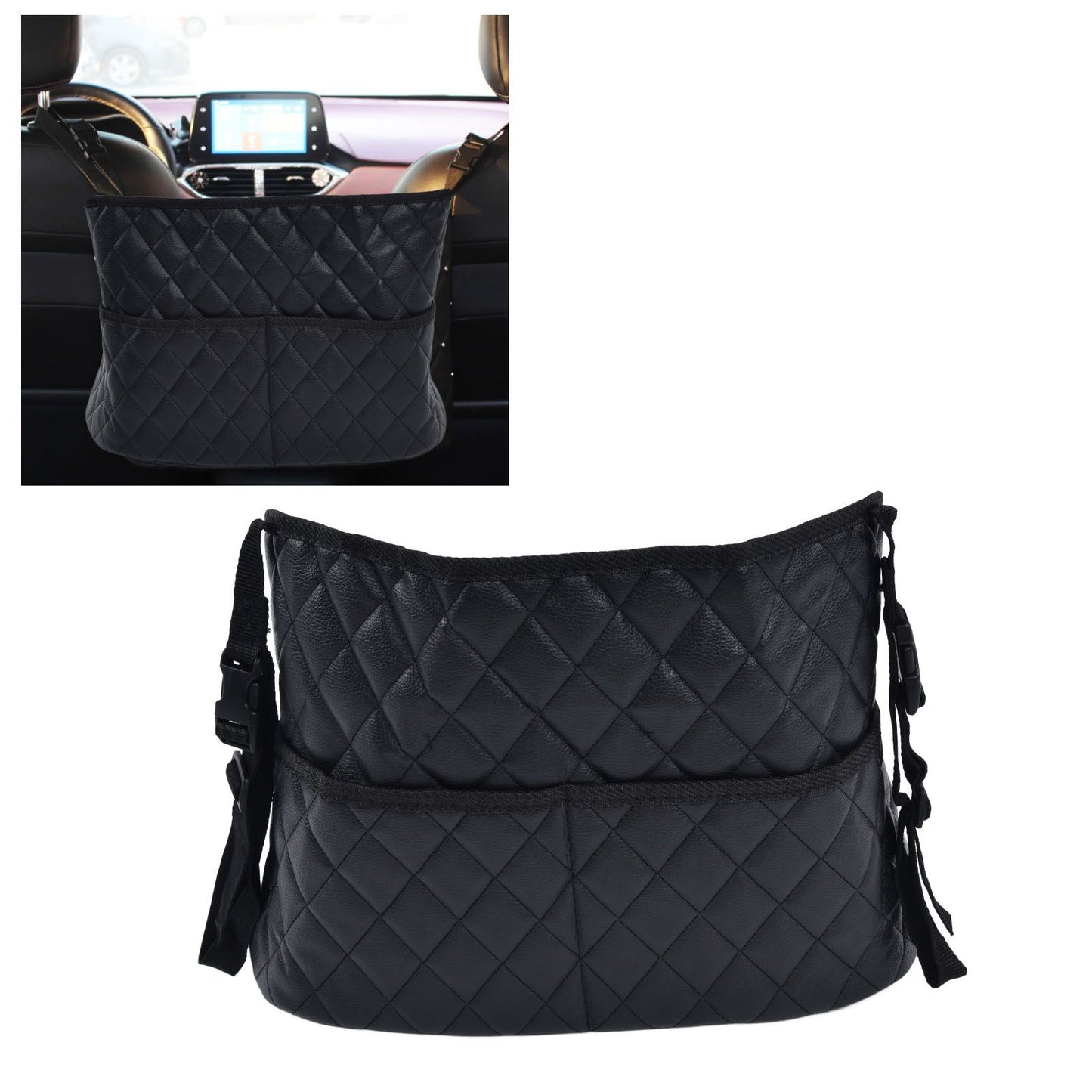 Rhombus Hanging Car Net Pocket Large Capacity Car Storage Bag Seat Bag Net Bag for Home Car