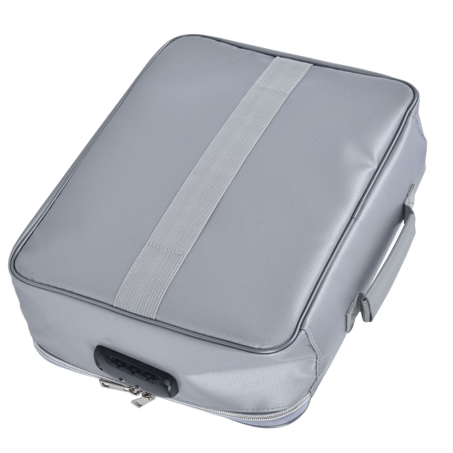 Fireproof Document Bag Pouch Portable File Safe Organizer Large Capacity Storage Box Case with LockSilver