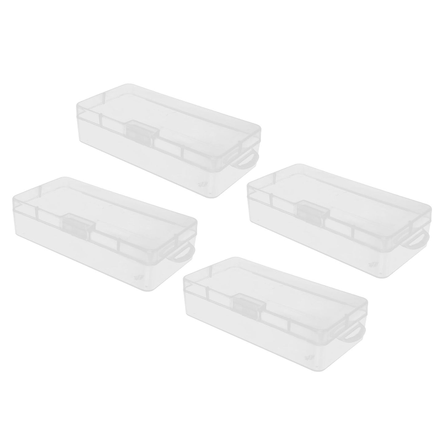 Transparent Storage Box Clear Plastic Container with Hinged Cover for Small ObjectsCrafts Beads Jewelry