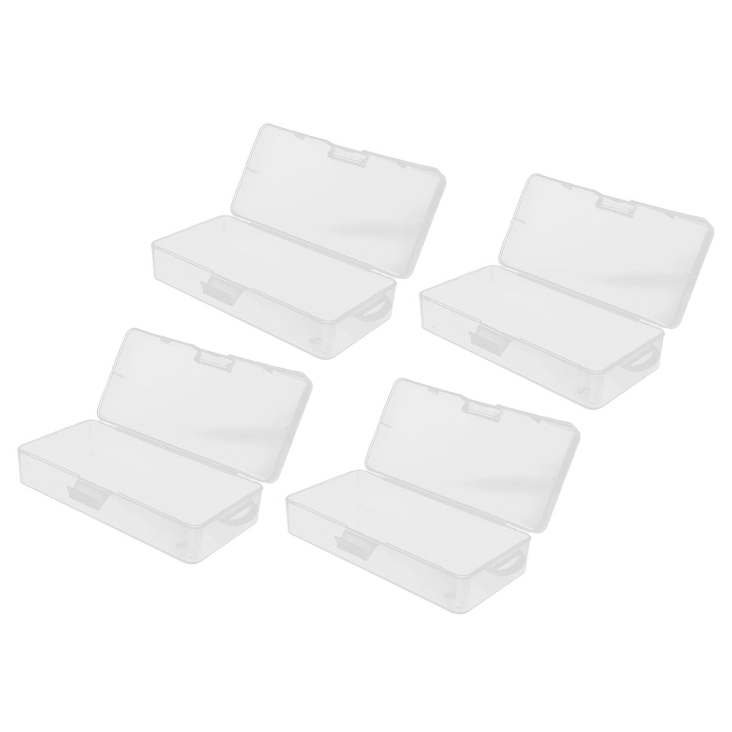 Transparent Storage Box Clear Plastic Container with Hinged Cover for Small ObjectsCrafts Beads Jewelry