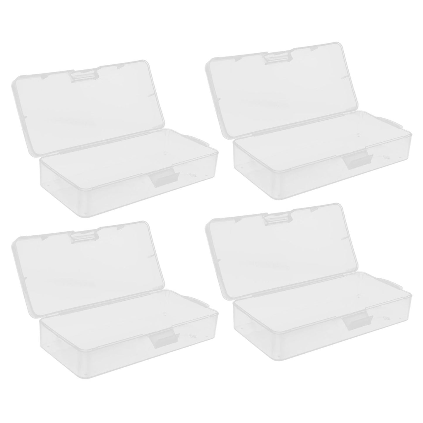 Transparent Storage Box Clear Plastic Container with Hinged Cover for Small ObjectsCrafts Beads Jewelry