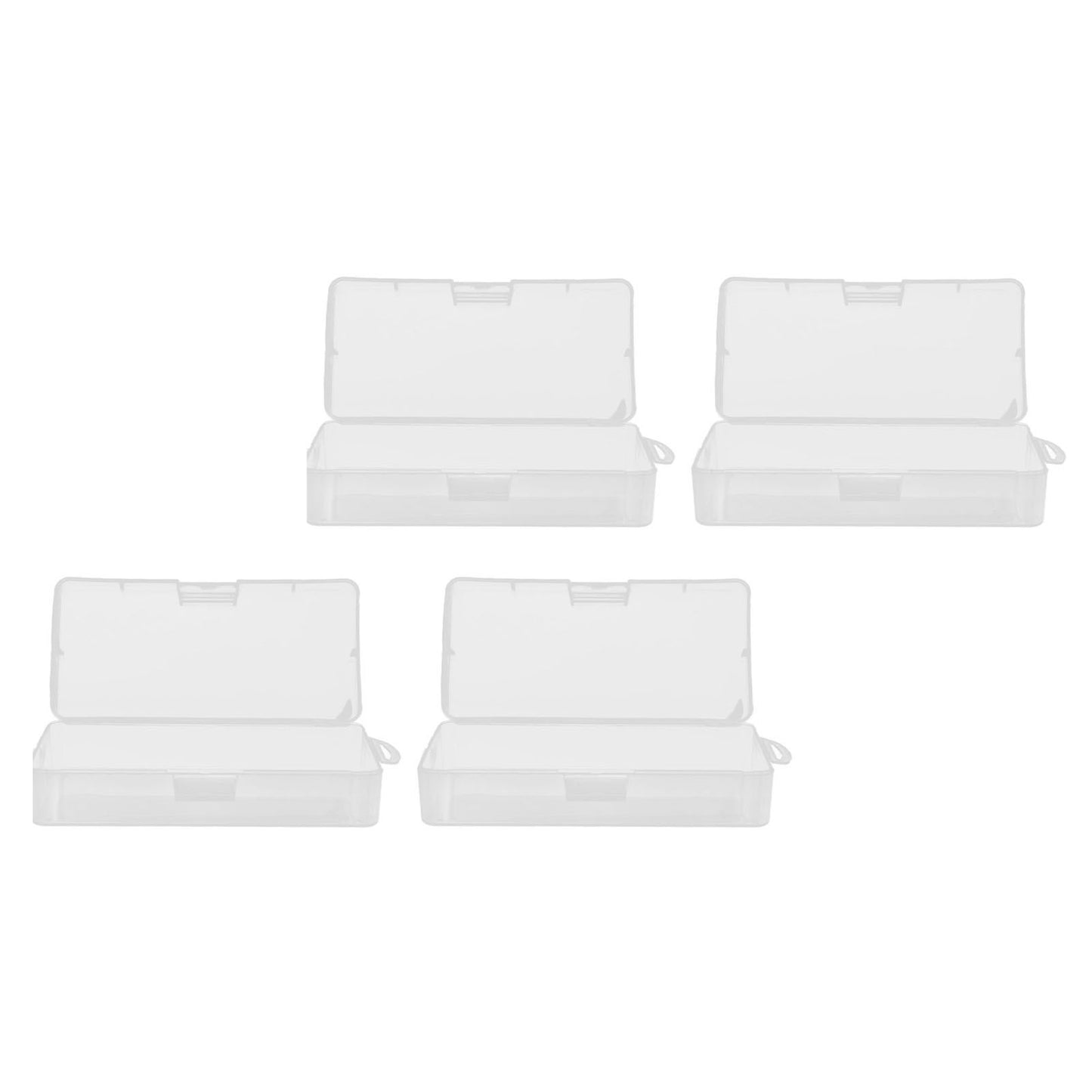 Transparent Storage Box Clear Plastic Container with Hinged Cover for Small ObjectsCrafts Beads Jewelry