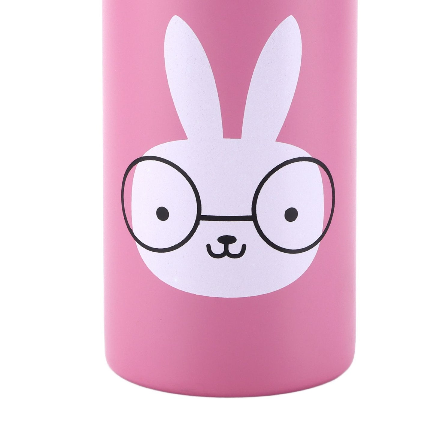Stainless Steel Sport Water Bottle 500ml Cute Vacuum Insulated Water Bottle with Sucking Mouth for Outdoor SportsPink Bunny