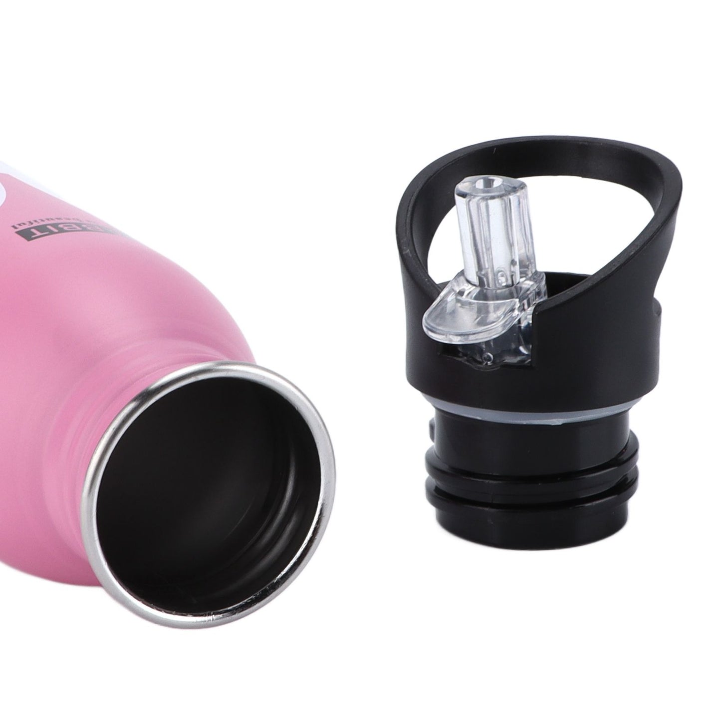 Stainless Steel Sport Water Bottle 500ml Cute Vacuum Insulated Water Bottle with Sucking Mouth for Outdoor SportsPink Bunny