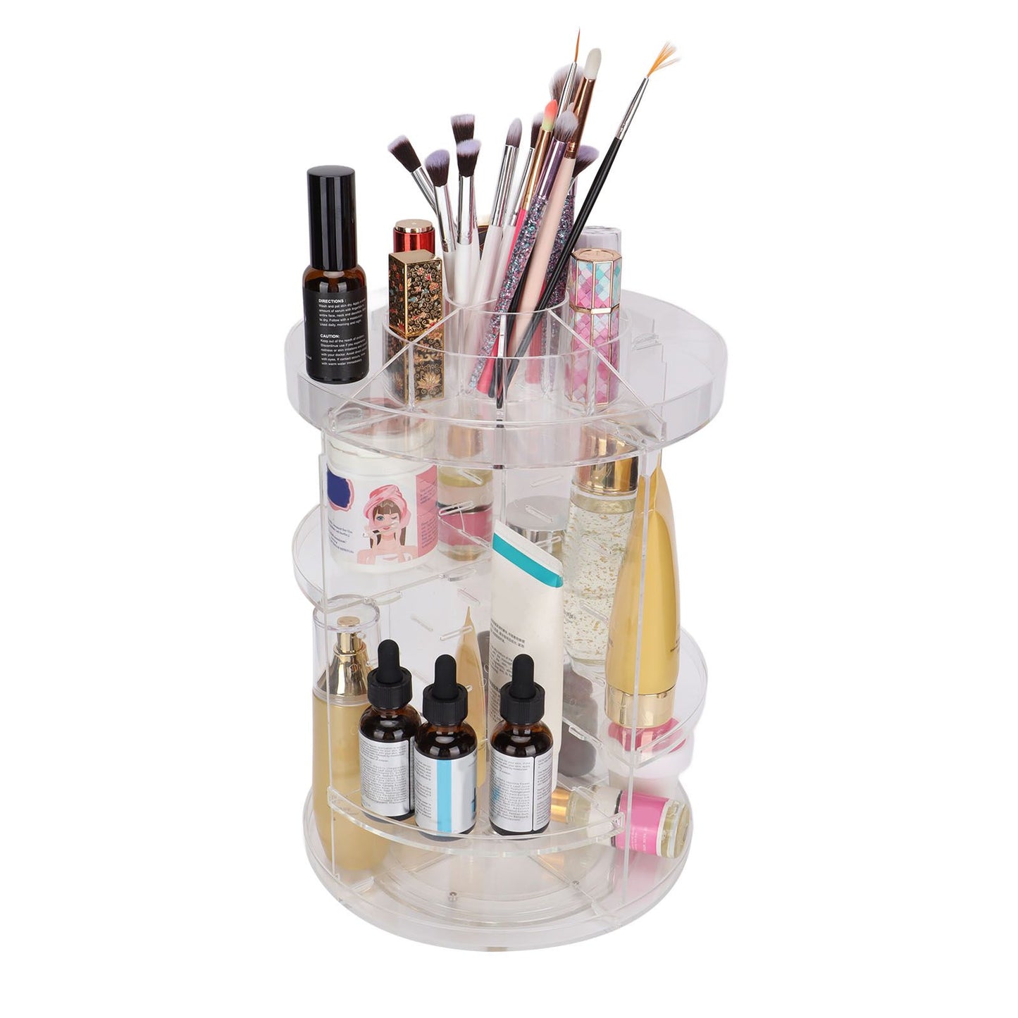 Makeup Organizer 360 Degree Rotation Cosmetic Storage Box Large Capacity Acrylic Jewelry Storage Rack