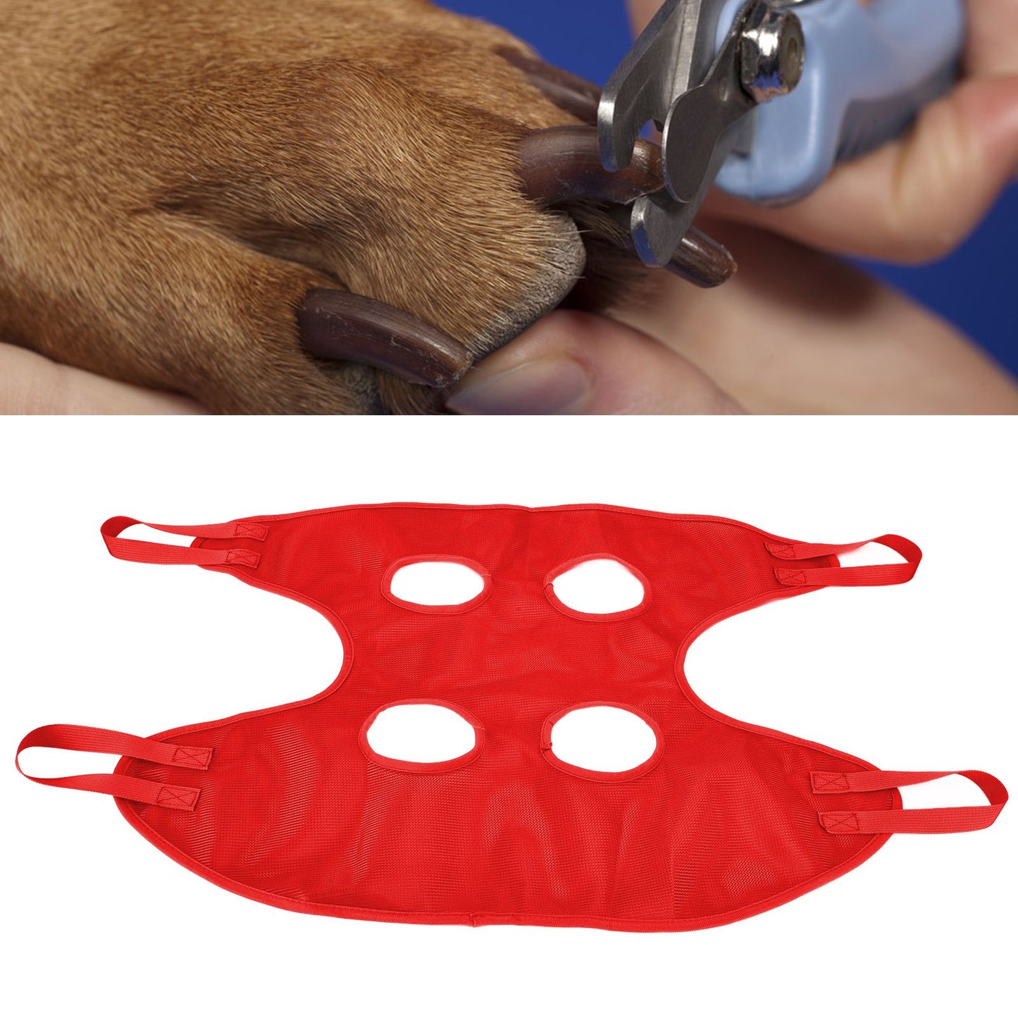 Dog Grooming Sling Multifunctional Pet Grooming Hammock Helper for Bathing Washing Grooming and Trimming NailRed M
