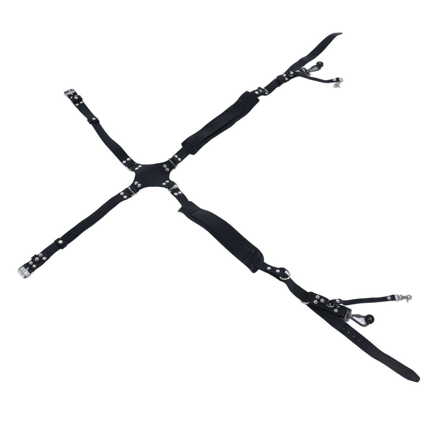 Camera Strap Dual Shoulder PU Leather Harness with D Rings Outdoor Photography Accessories