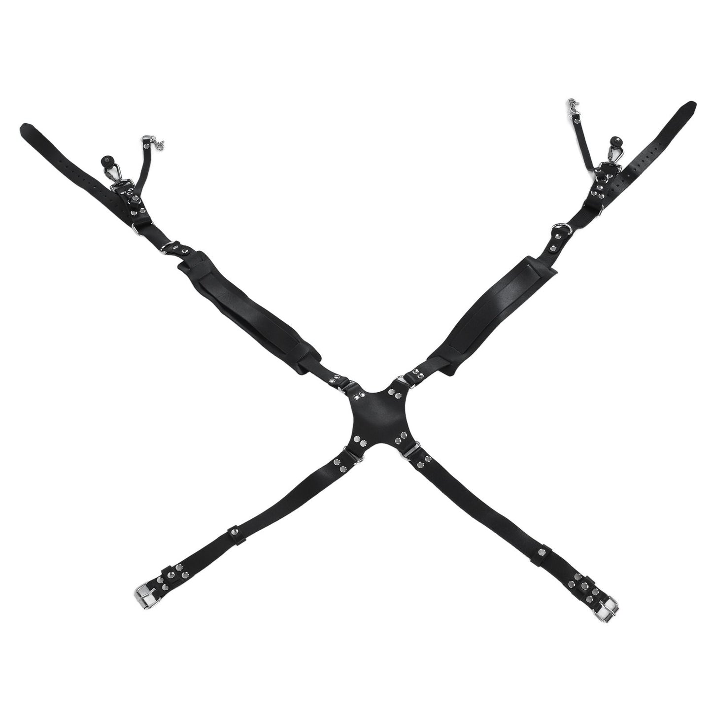 Camera Strap Dual Shoulder PU Leather Harness with D Rings Outdoor Photography Accessories