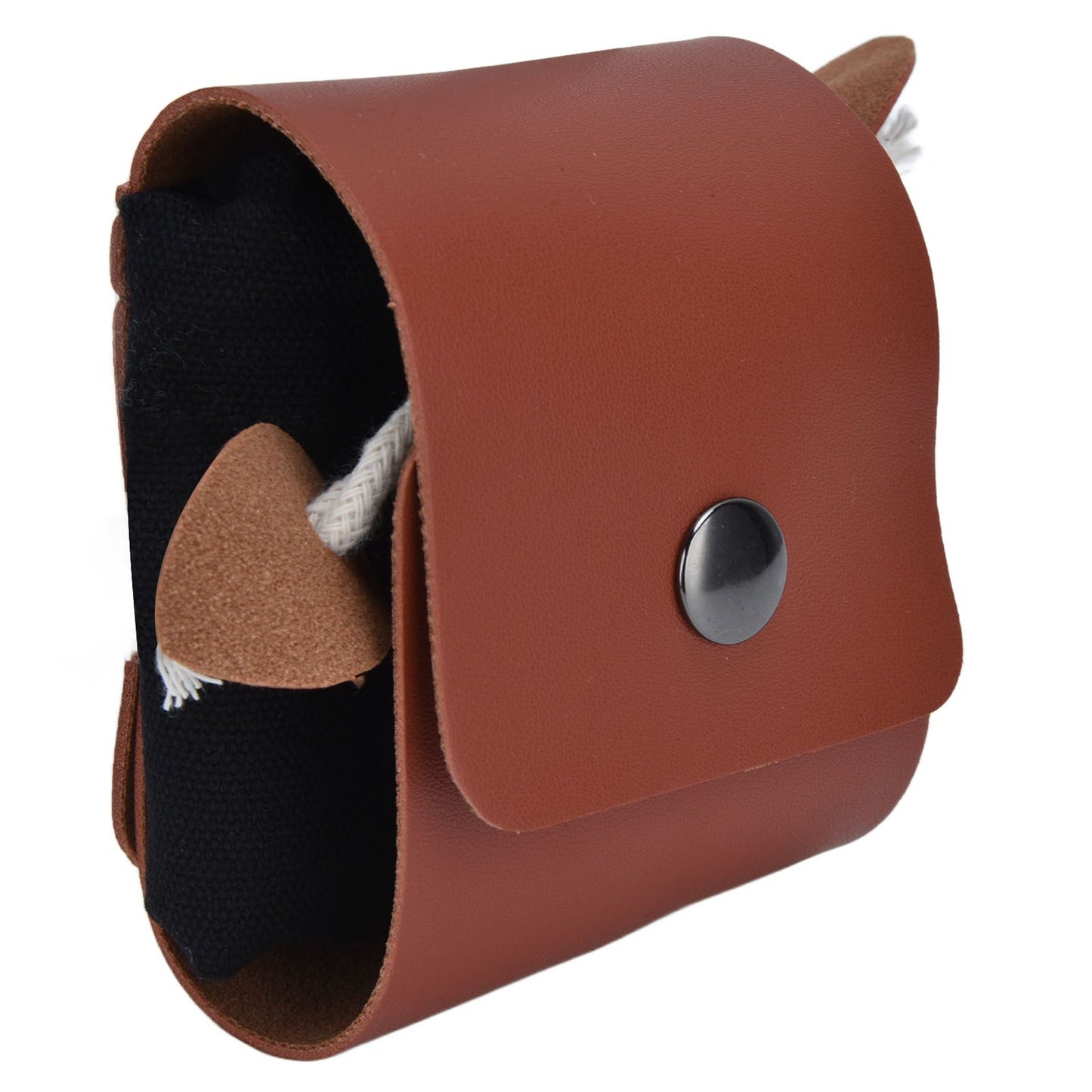 Foraging Pouch PU Leather Canvas Fruit Picking Storage Bag Waist Hanging Tool Bag for Outdoor CampingBlack