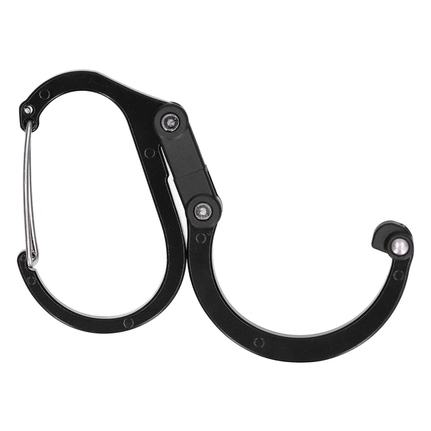 Climbing Carabiner D Type Carabiner Hook Aluminium Alloy Hanging Carabiner Clip for OutdoorBlack