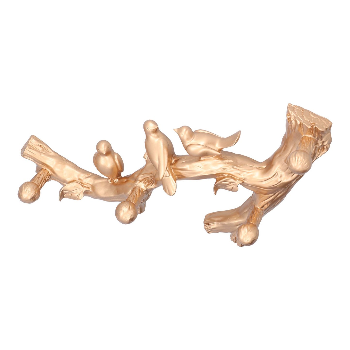 Decorative Hook Golden Bird Branch Shape Three Dimensional Wall Mounted Home Decoration AccessoriesMedium (38cm)