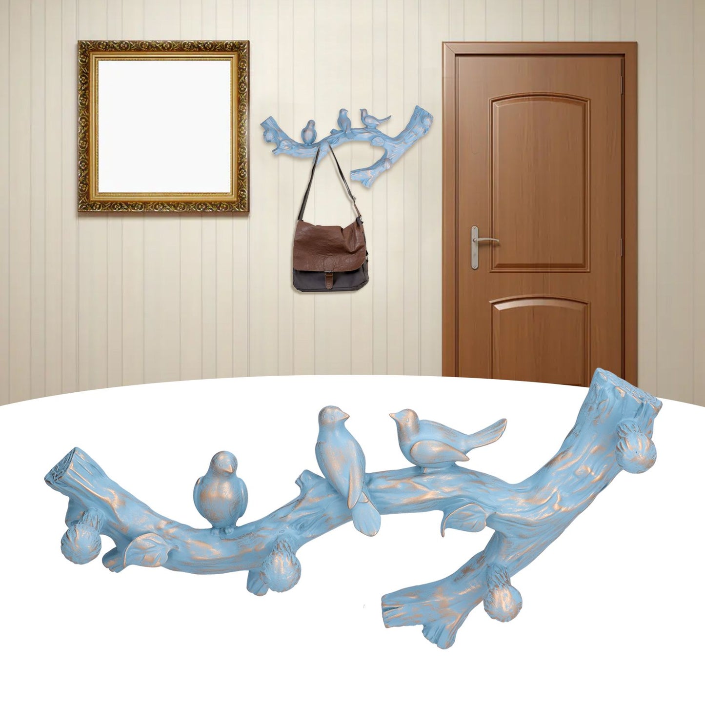 Wall Decoration Hooks Punch Free Innovative Art Waterproof Resin Bird Decoration Hook for Bedroom Living Room29.5cm
