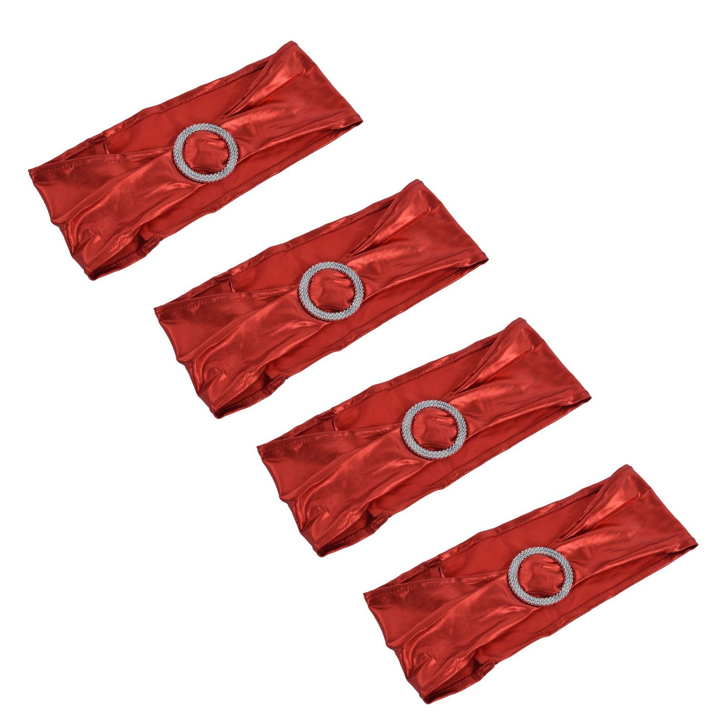 10Pcs Chair Cover Bands Elastic Stretch Sashes Bows for Wedding Banquet Hotel DecorationBright Red