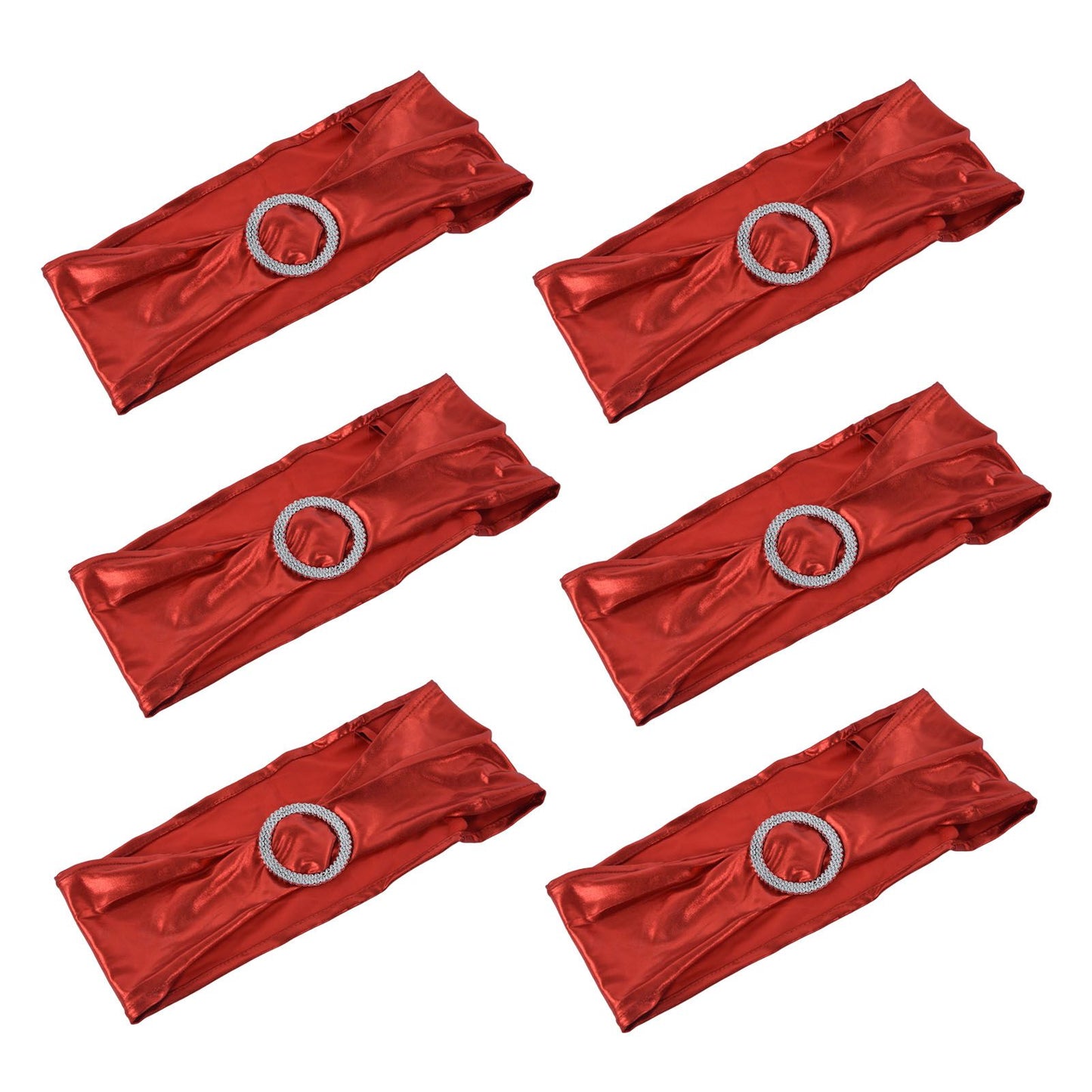 10Pcs Chair Cover Bands Elastic Stretch Sashes Bows for Wedding Banquet Hotel DecorationBright Red