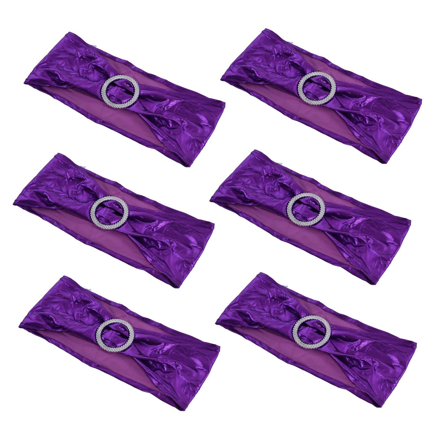 10Pcs Chair Cover Bands Elastic Stretch Sashes Bows for Wedding Banquet Hotel DecorationPurple