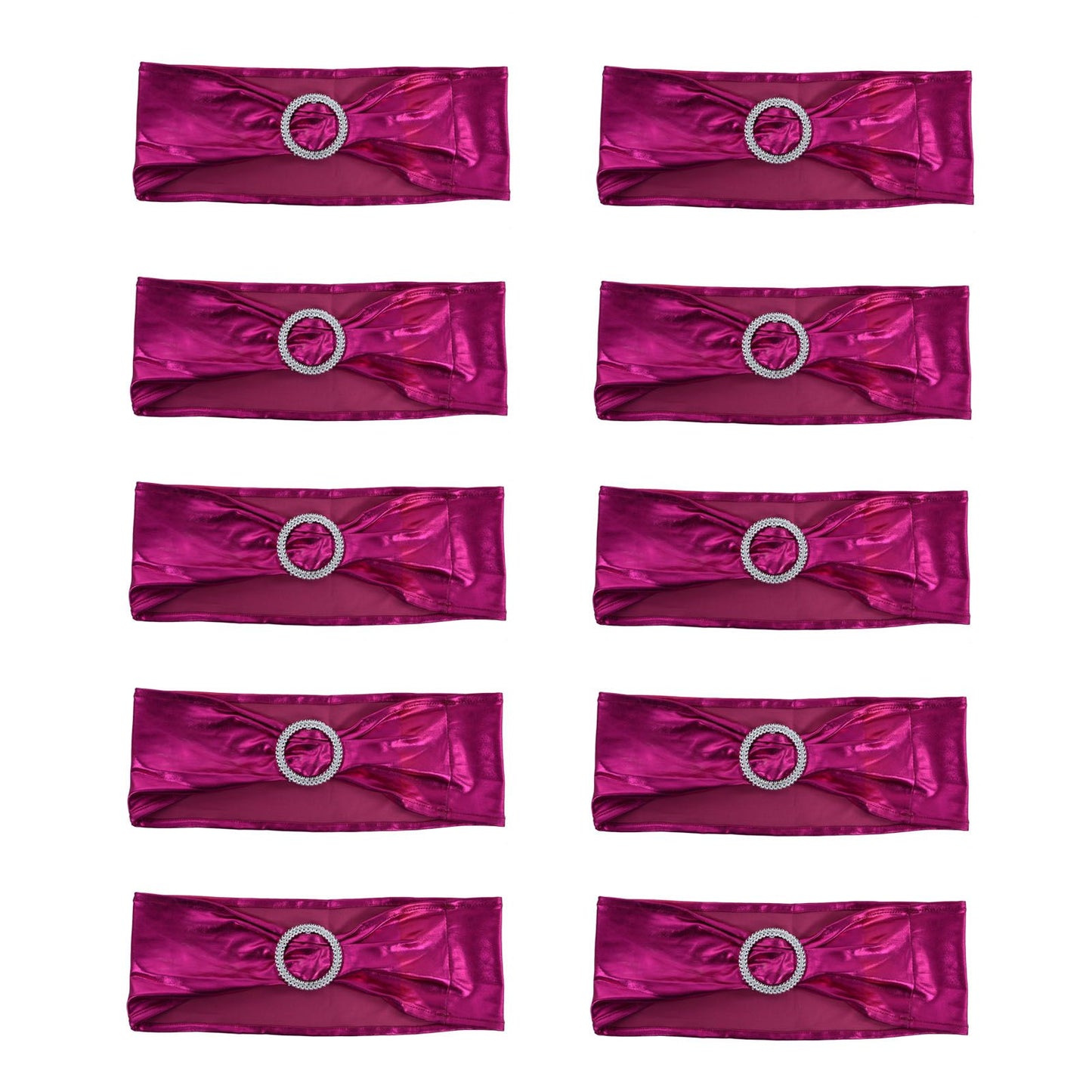 10Pcs Chair Cover Bands Elastic Stretch Sashes Bows for Wedding Banquet Hotel DecorationRose Red