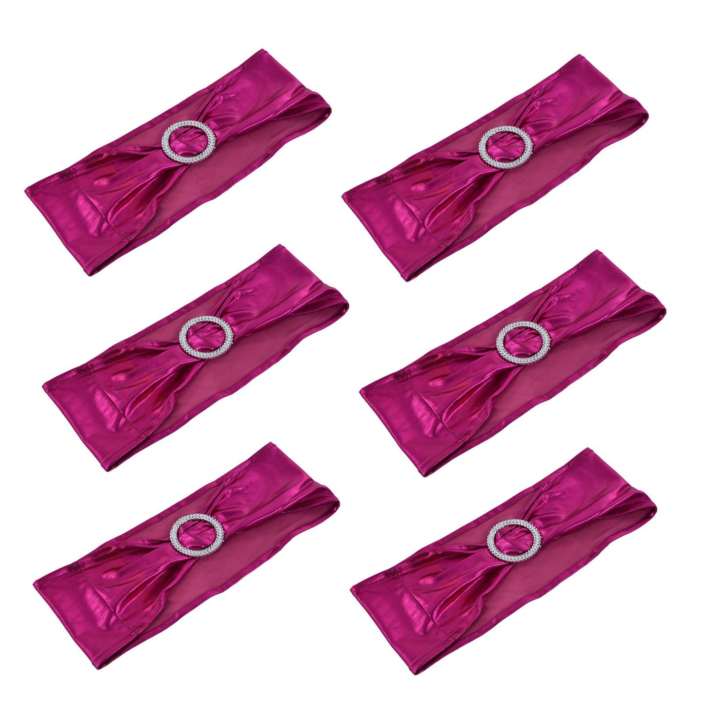 10Pcs Chair Cover Bands Elastic Stretch Sashes Bows for Wedding Banquet Hotel DecorationRose Red