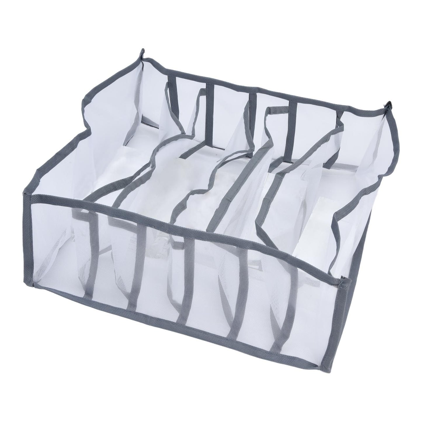 Underwear Organizer Mesh Foldable Breathable Multi Cells Socks Storage Box for Bras Panties6 Cells