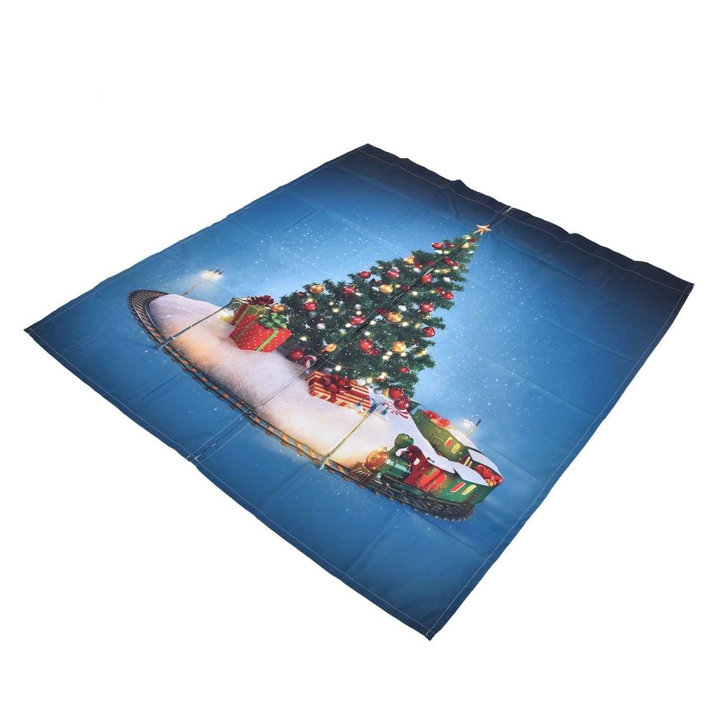Christmas 3D Digital Printing Curtains House Decor Shading Curtains with Christmas Tree for Living Room Bedroom150x166cm / 59.1x65.4in