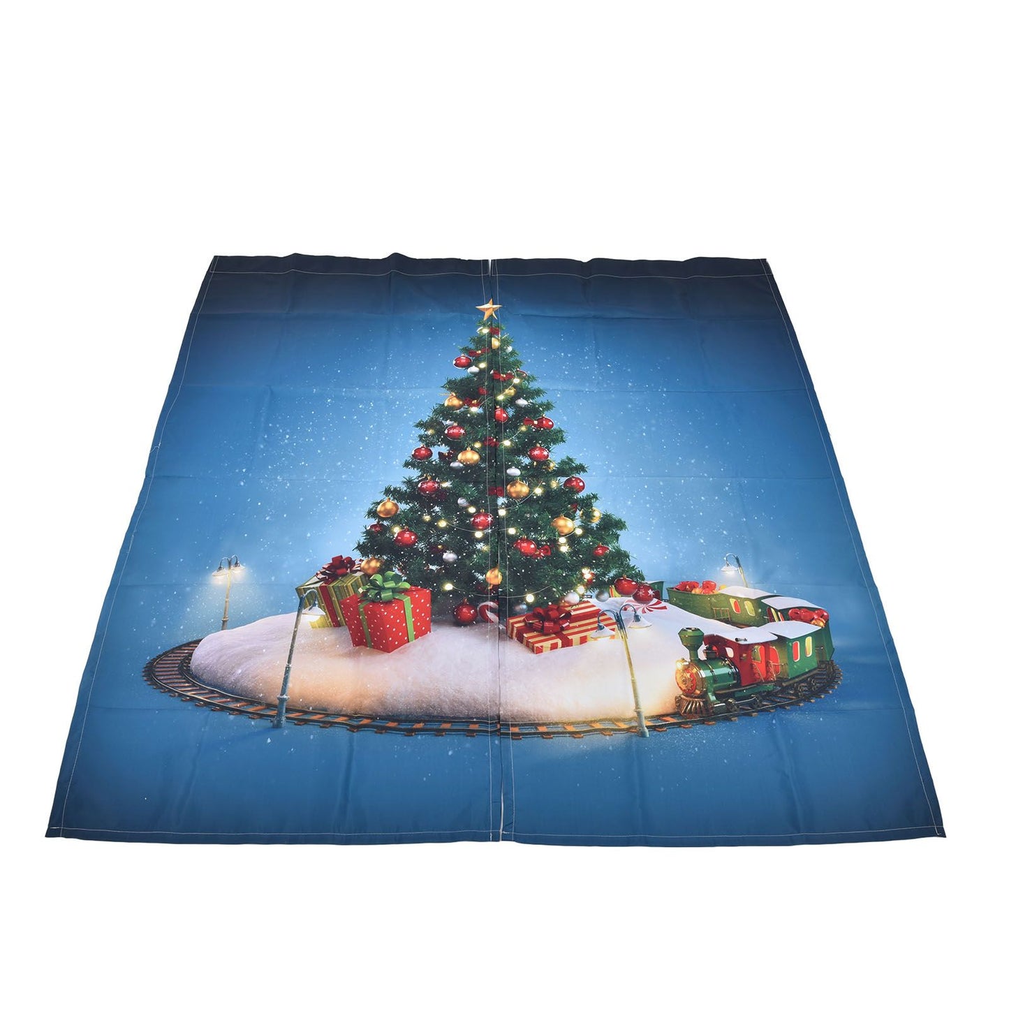 Christmas 3D Digital Printing Curtains House Decor Shading Curtains with Christmas Tree for Living Room Bedroom150x166cm / 59.1x65.4in