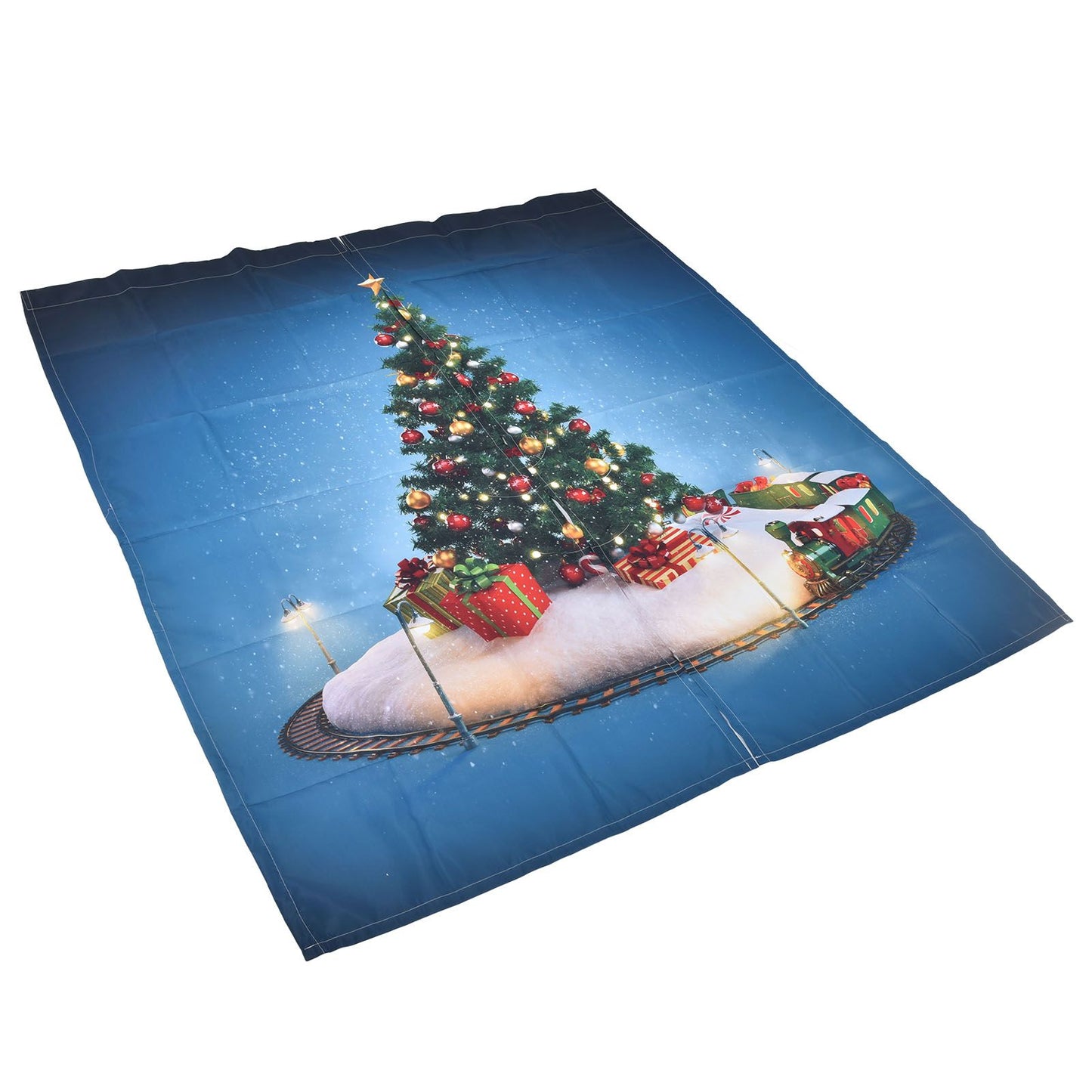 Christmas 3D Digital Printing Curtains House Decor Shading Curtains with Christmas Tree for Living Room Bedroom170x200cm / 66.9x78.7in