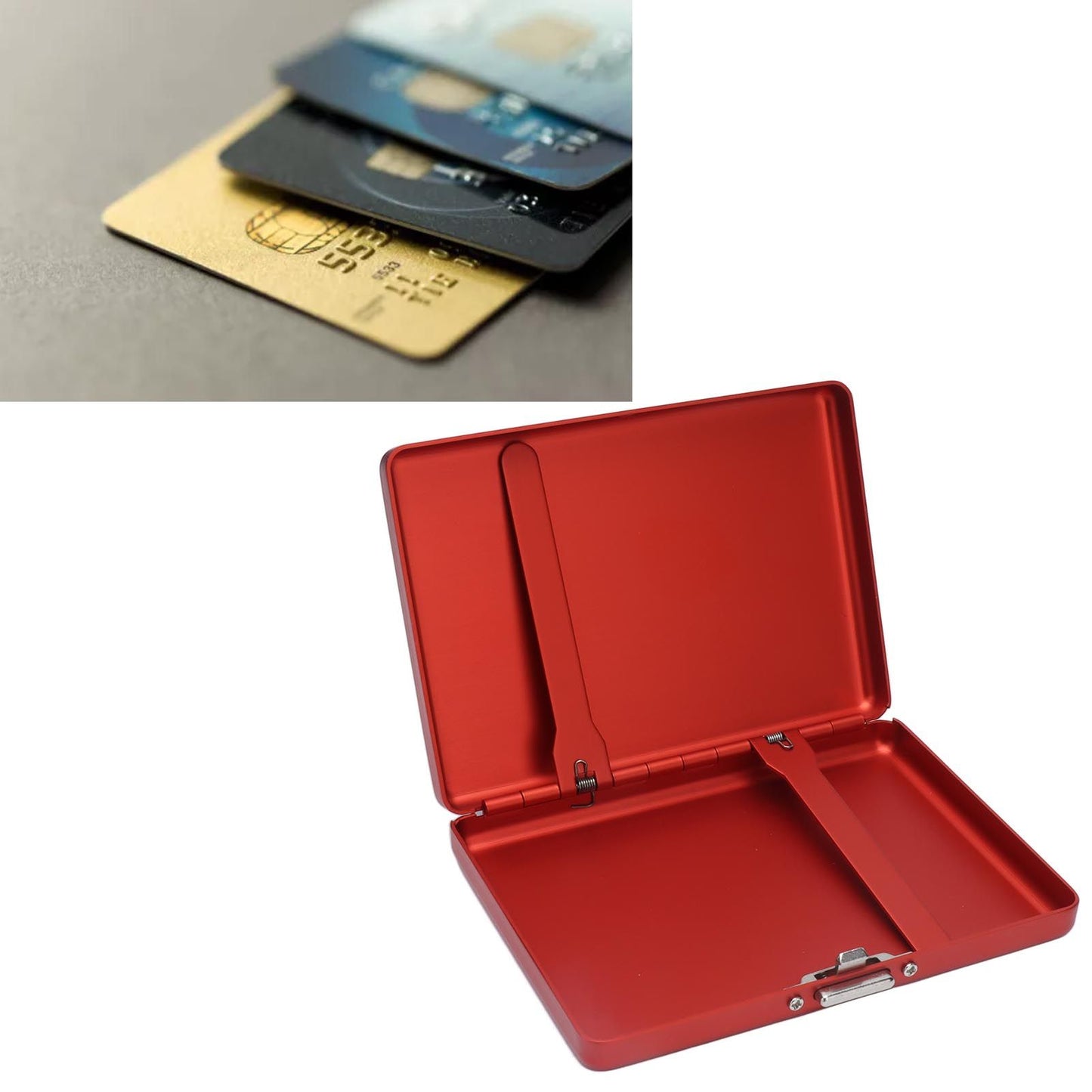Cigarette Case Aluminium Alloy High Durability Fashion Glossy Exquisite Texture Cigarette Holder for Travel OutdoorRed