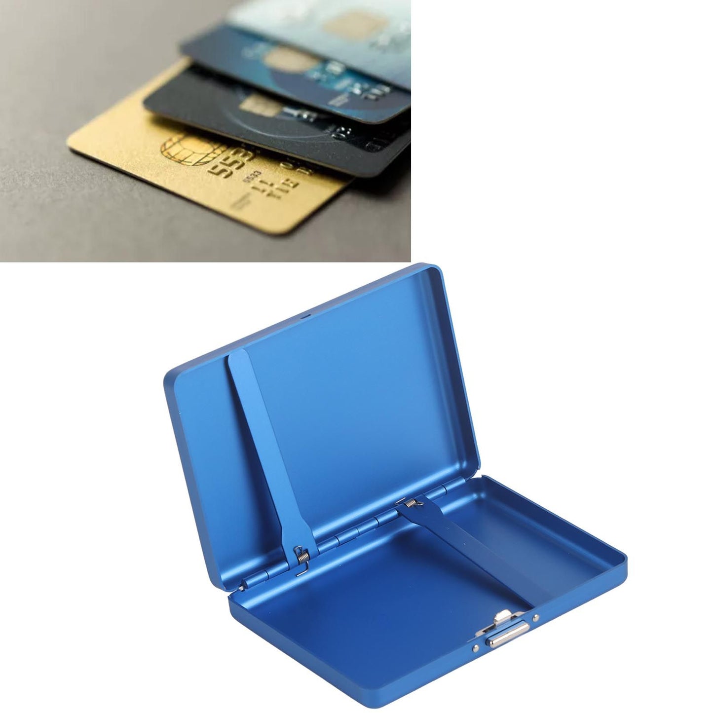 Cigarette Case Aluminium Alloy High Durability Fashion Glossy Exquisite Texture Cigarette Holder for Travel OutdoorBlue