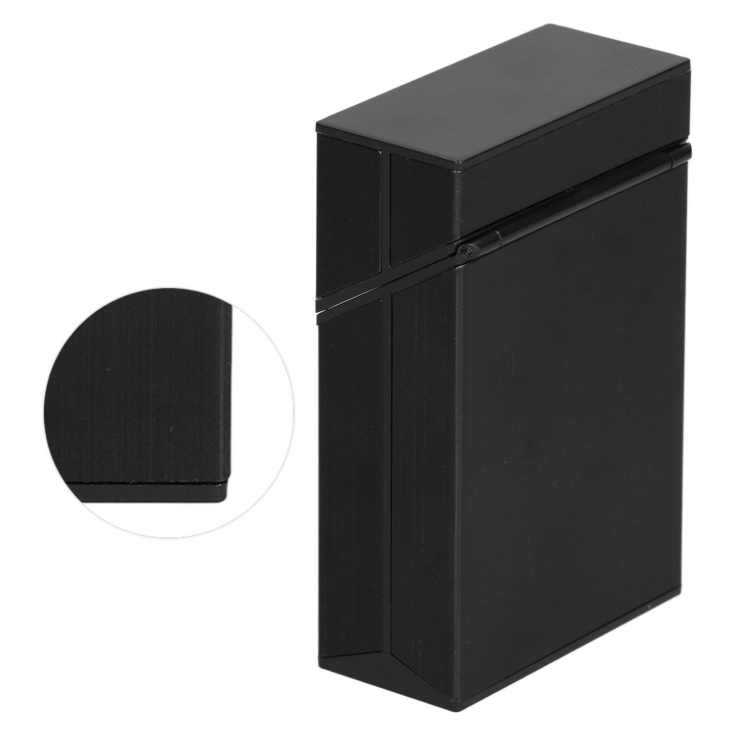 Cigarette Case Aluminium Alloy Fashionable Glossy Exquisite Texture Cigarette HolderBlack