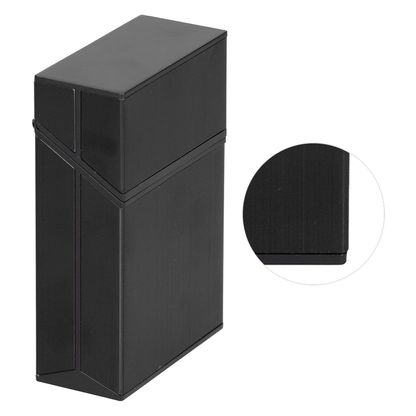 Cigarette Case Aluminium Alloy Fashionable Glossy Exquisite Texture Cigarette HolderBlack