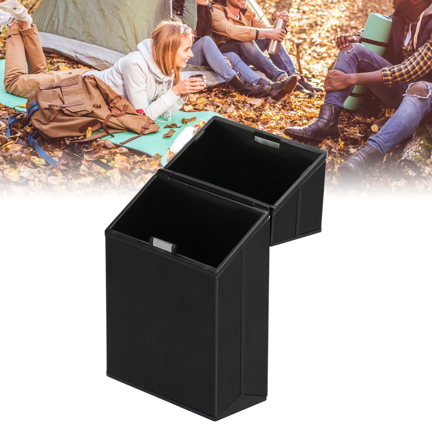 Cigarette Case Aluminium Alloy Fashionable Glossy Exquisite Texture Cigarette HolderBlack